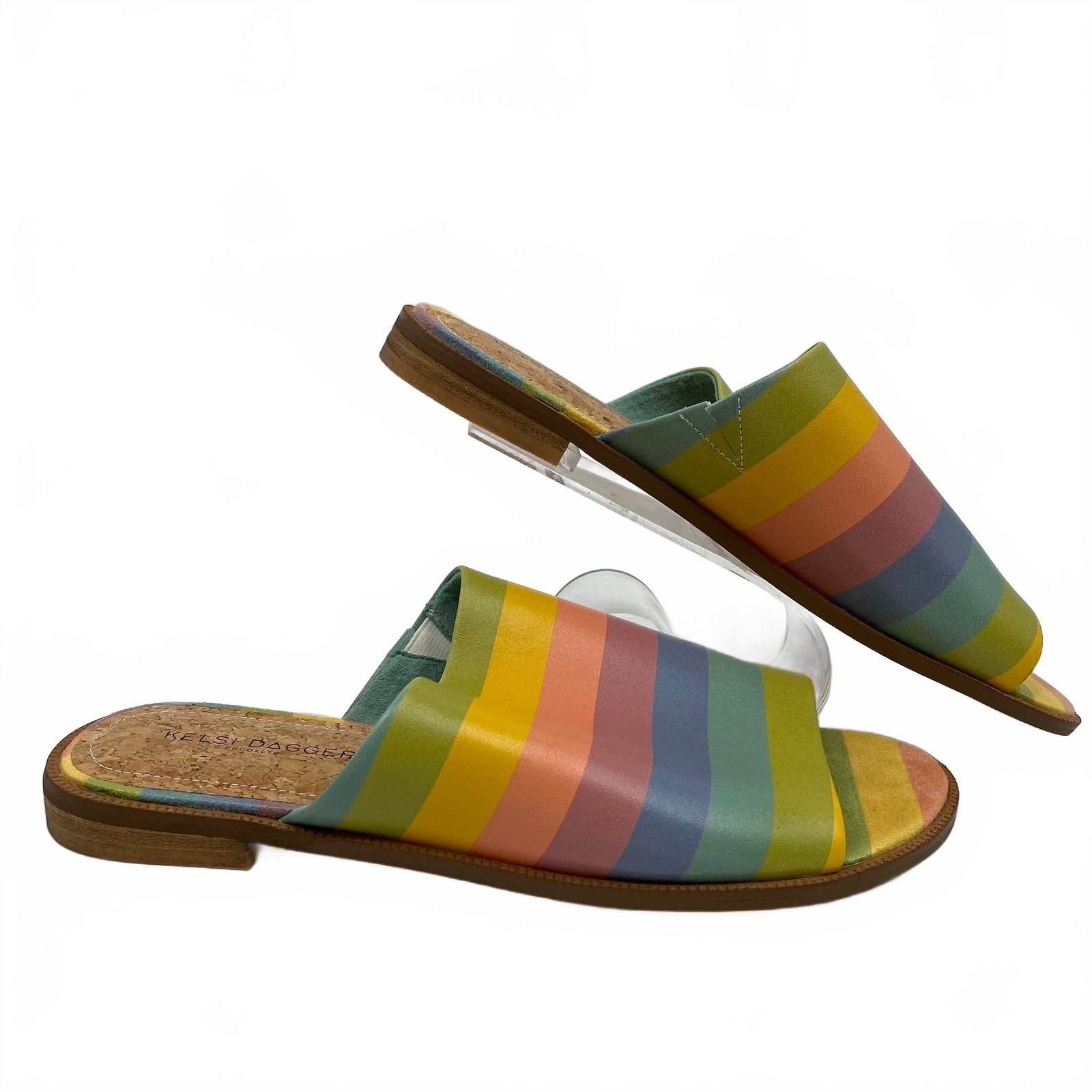 Kelsi Dagger Rainbow Stripe Sandals
