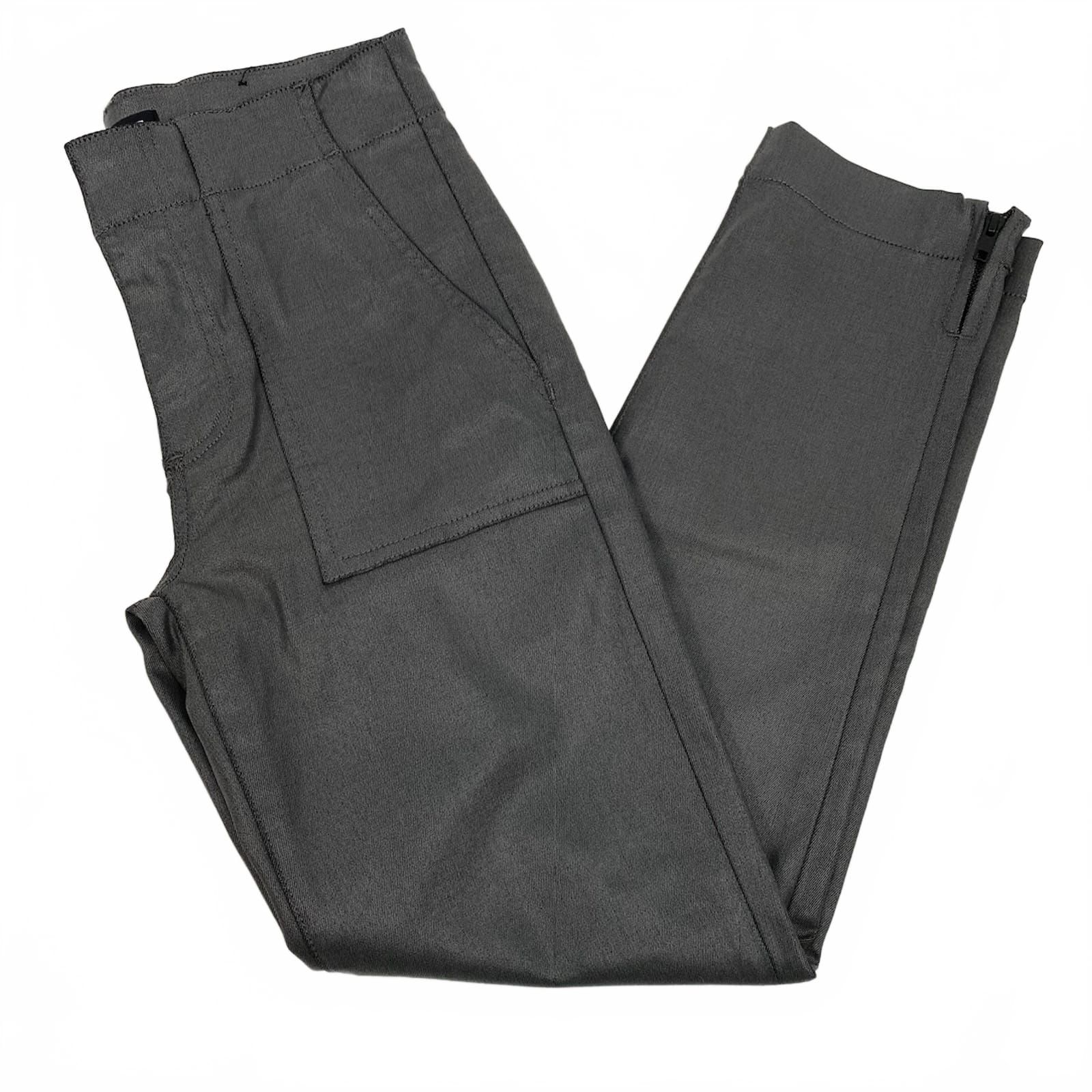 Kut from the Kloth Gray Coated Reese Ankle Straight Leg Pants