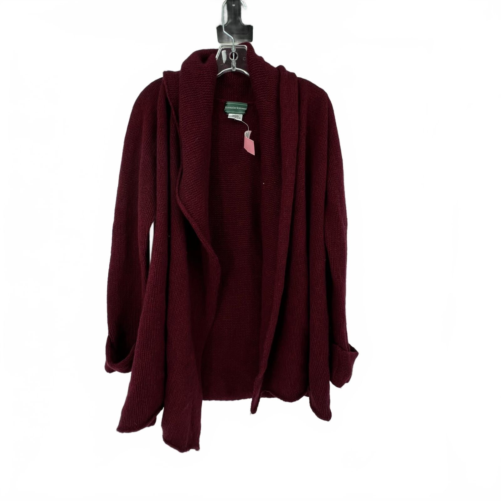 Hammacher Schlemmer Burgundy Cashmere Cardigan
