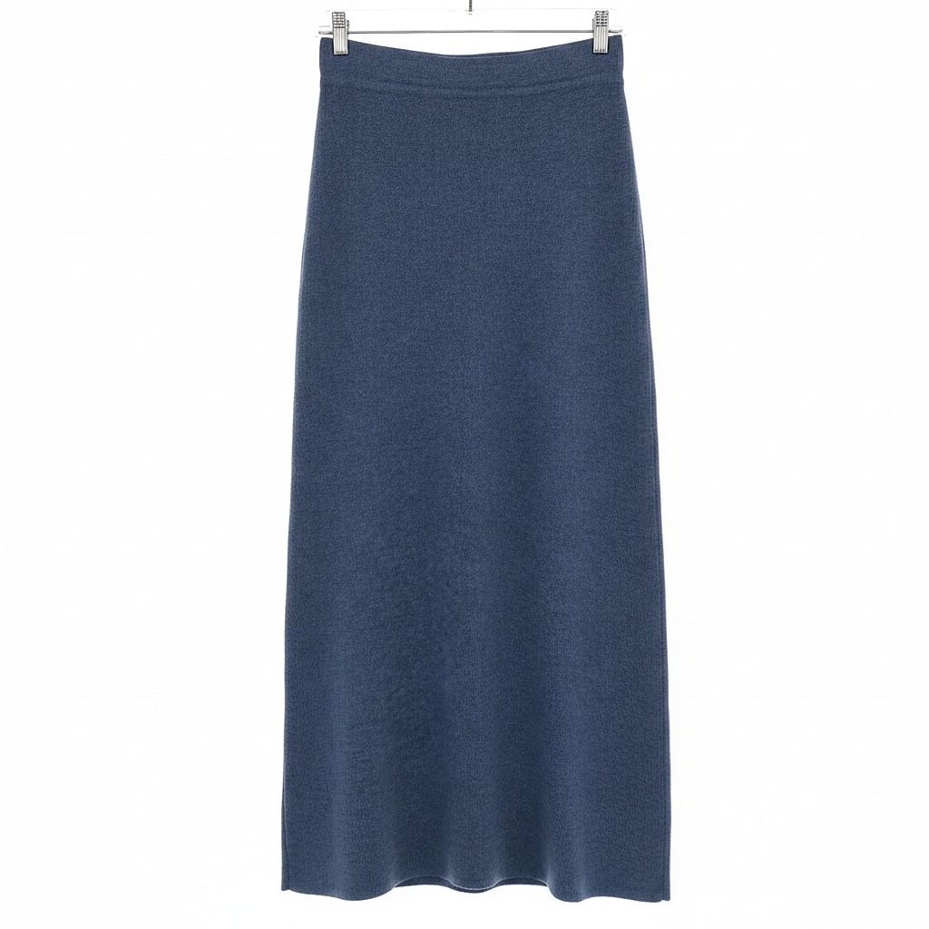 L.L. Bean Blue Knit Maxi Skirt