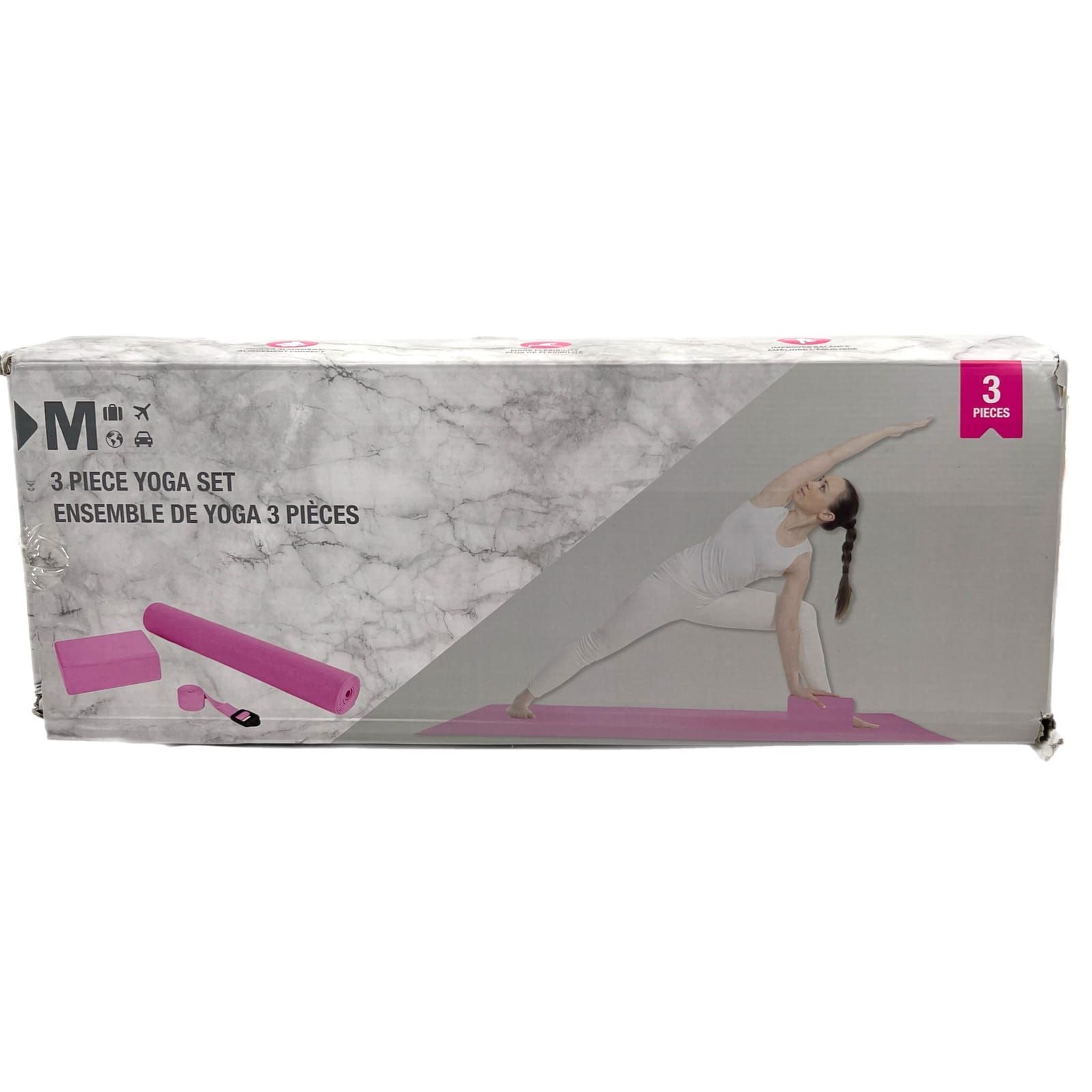 Pink 3pc Yoga Set