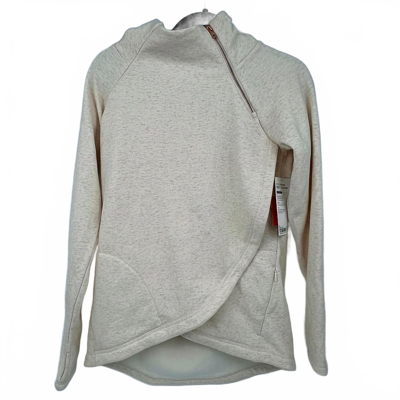 Athleta Cream Hoodie 1/2 Zip Pullover