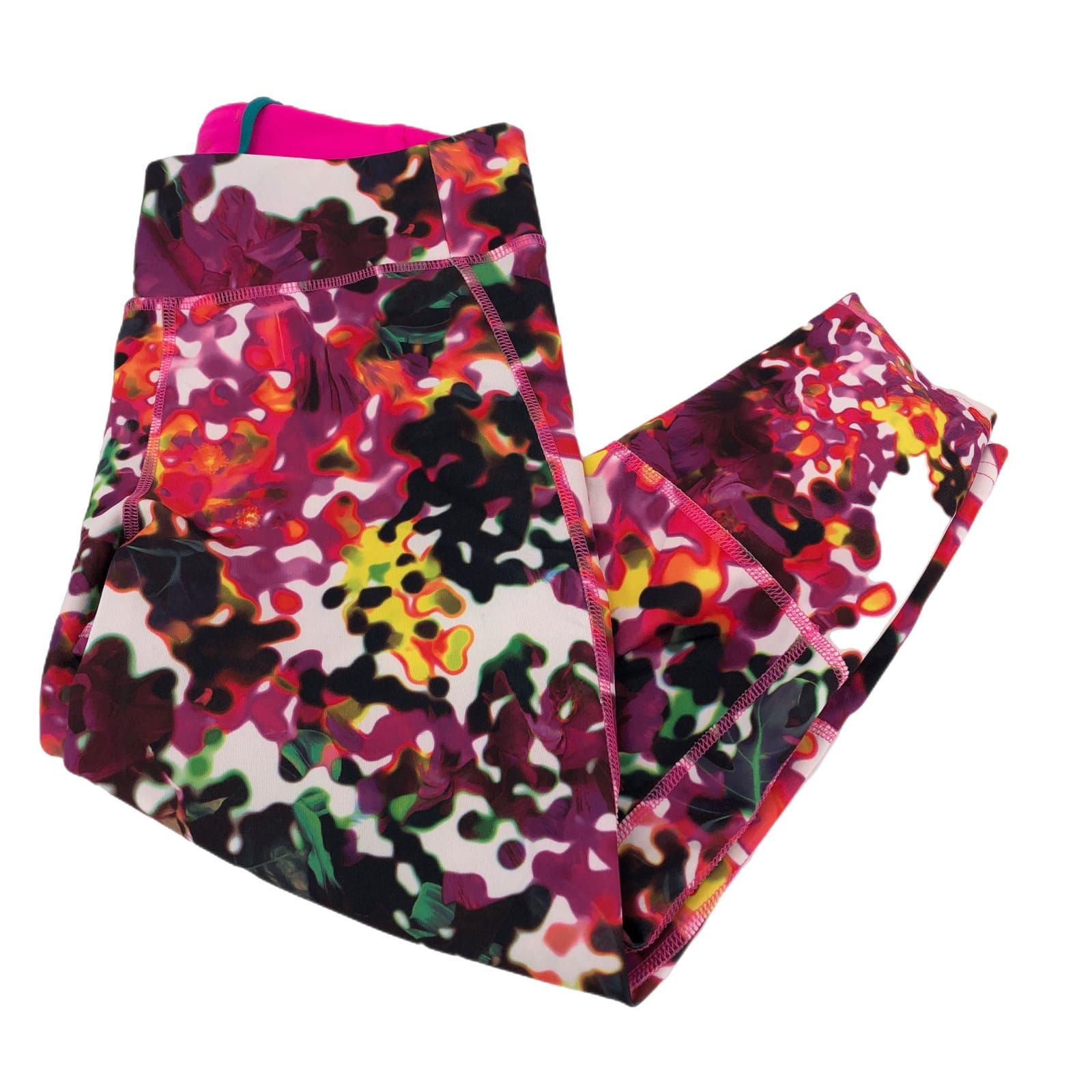 adidas Pink Floral Athletic Leggings