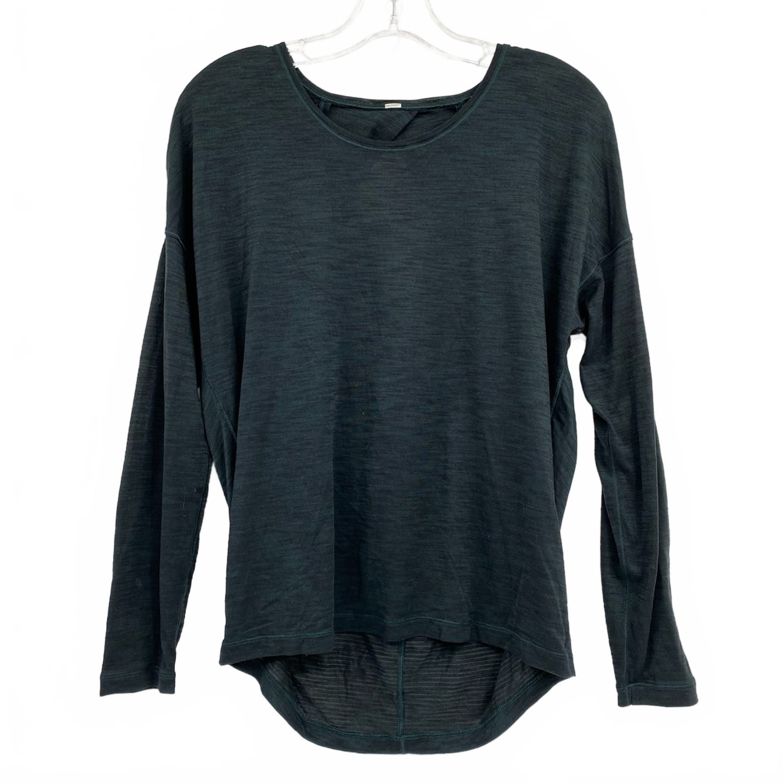 Lululemon Dark Green Open Back Long Sleeve Top