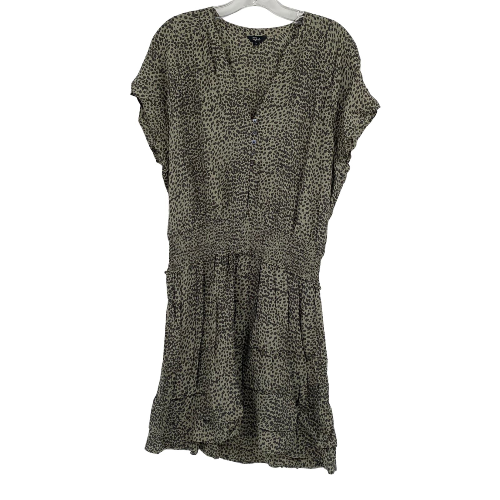 Rails Green Animal Print Mini Dress