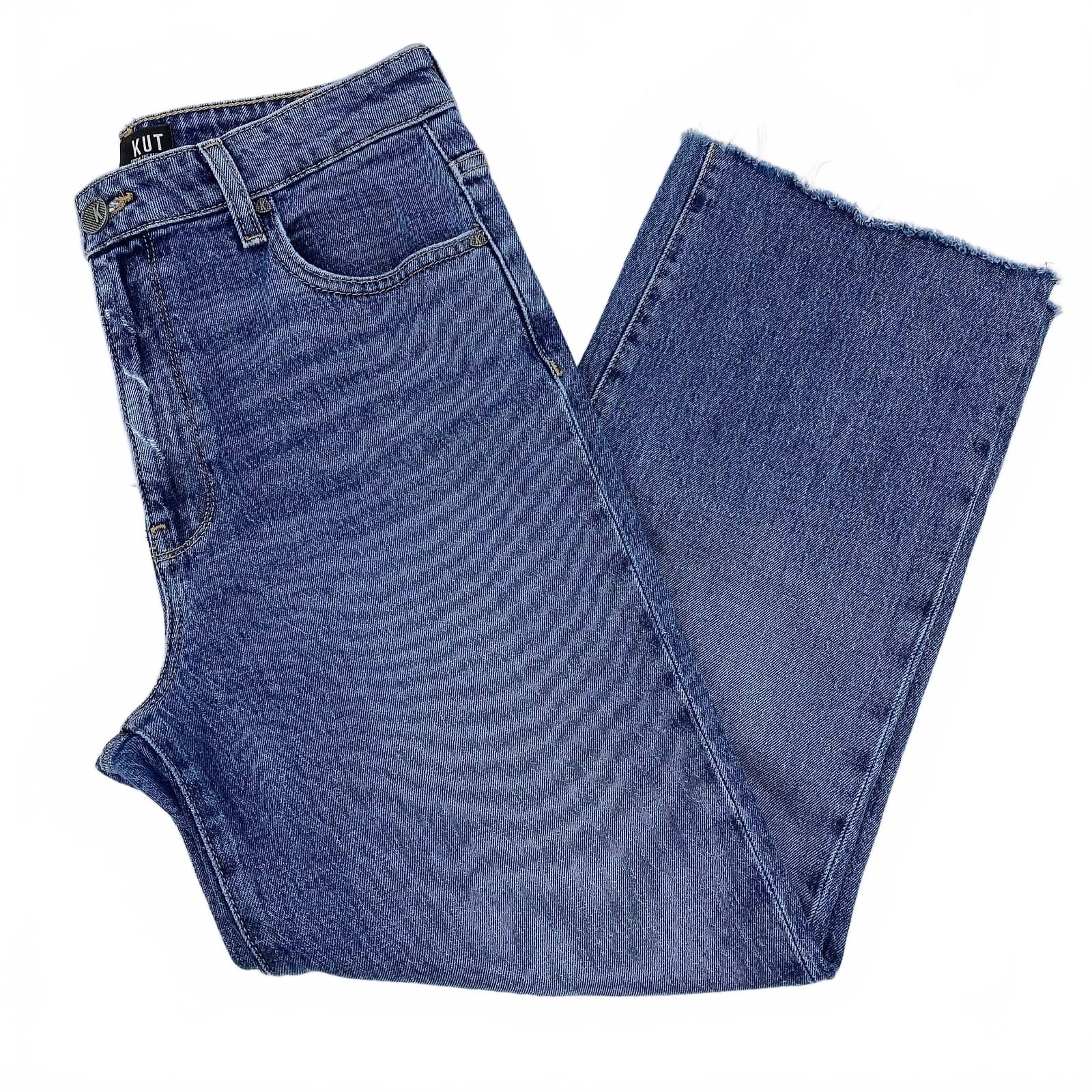 Kut from the Kloth Blue Medium Wash Sienna High-Rise Wide-Leg Jeans
