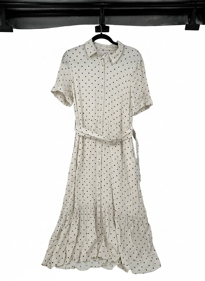 Warehouse Cream Polka Dot Maxi Dress