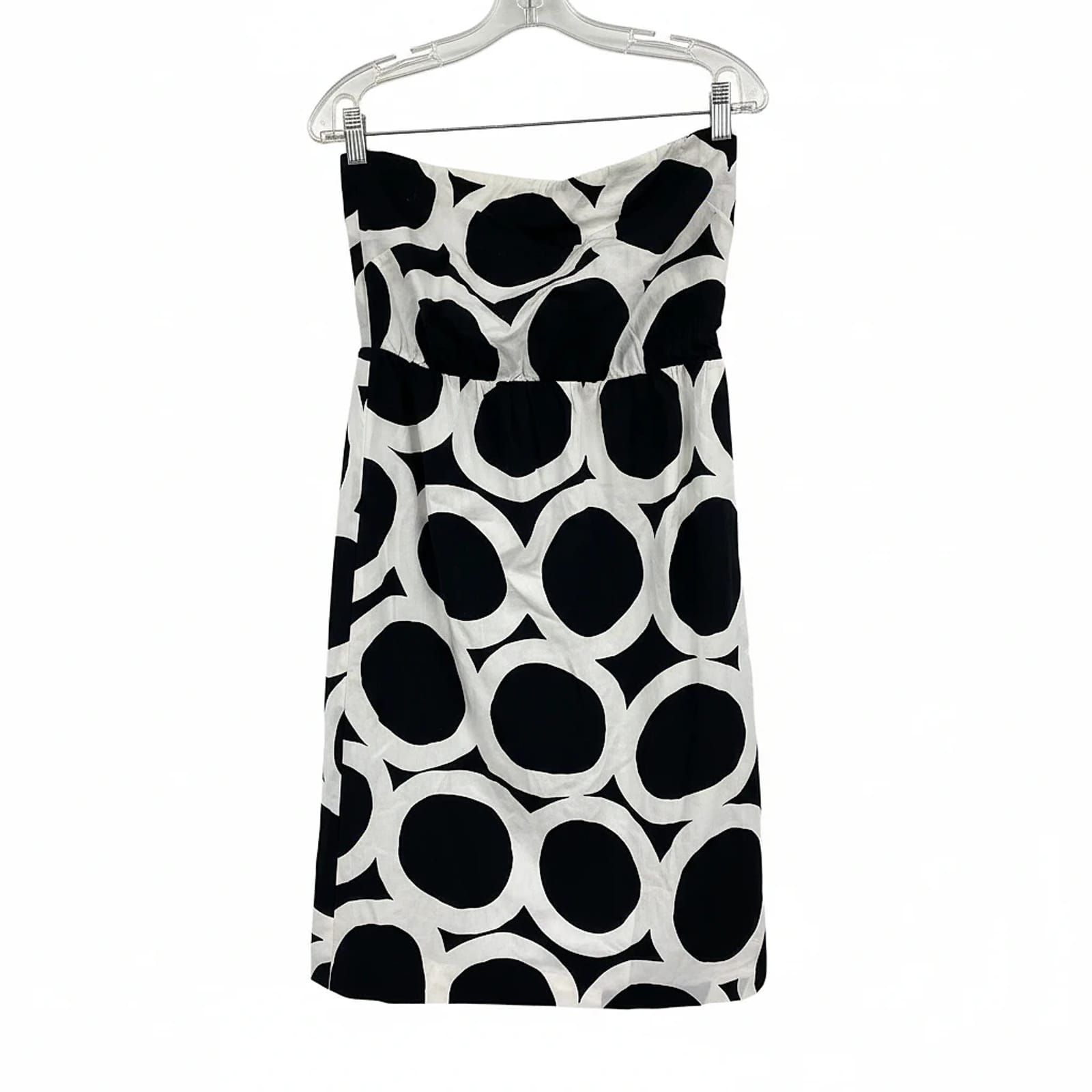 J. Crew Mini Black/White 100% Cotton Geometric Dress
