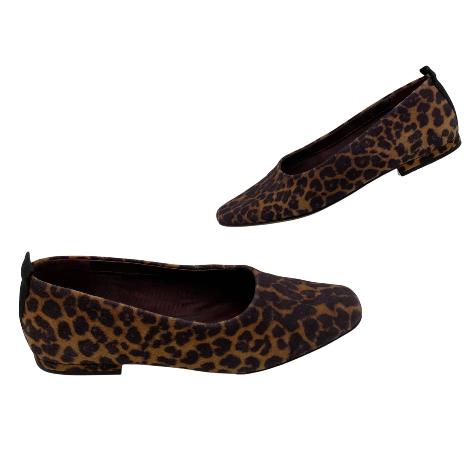 Franco Sarto Brown Suede Animal Print Flats
