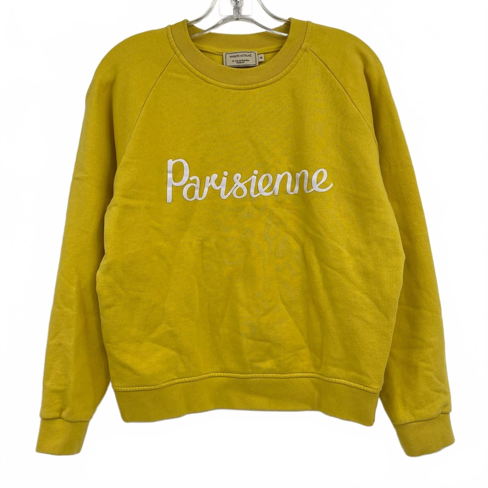 Maison Kitsune Yellow Parisienne Crewneck Sweatshirt