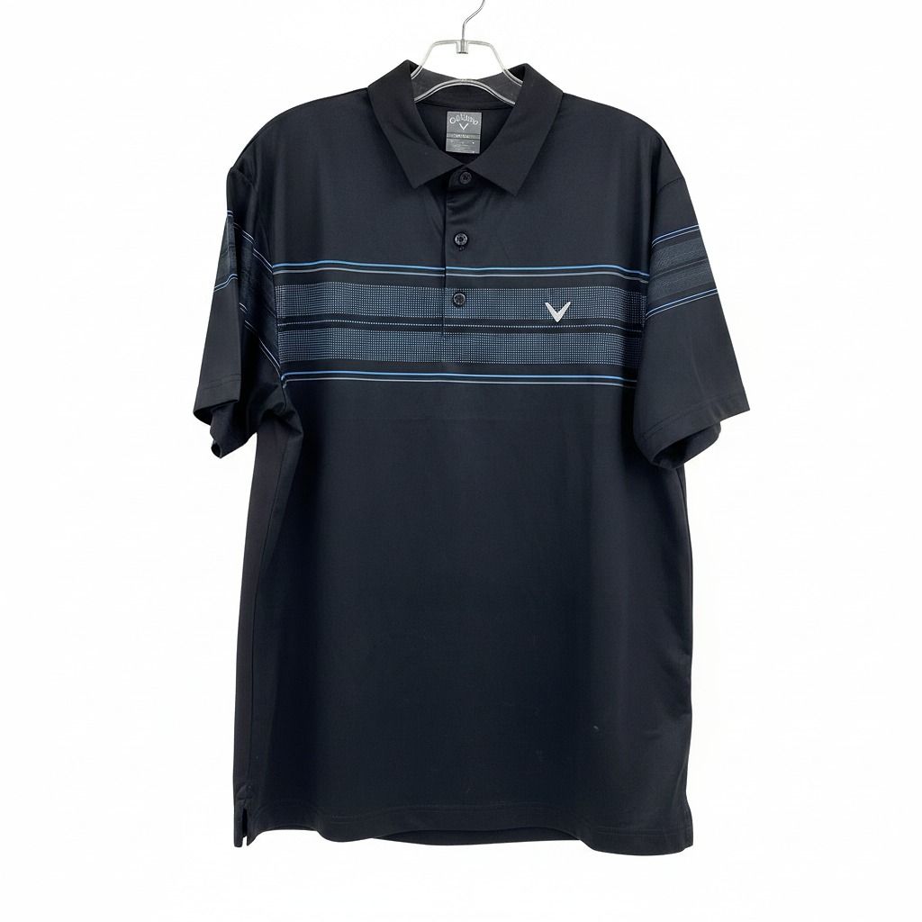 Callaway Black/Blue Golf Polo Short Sleeve Top