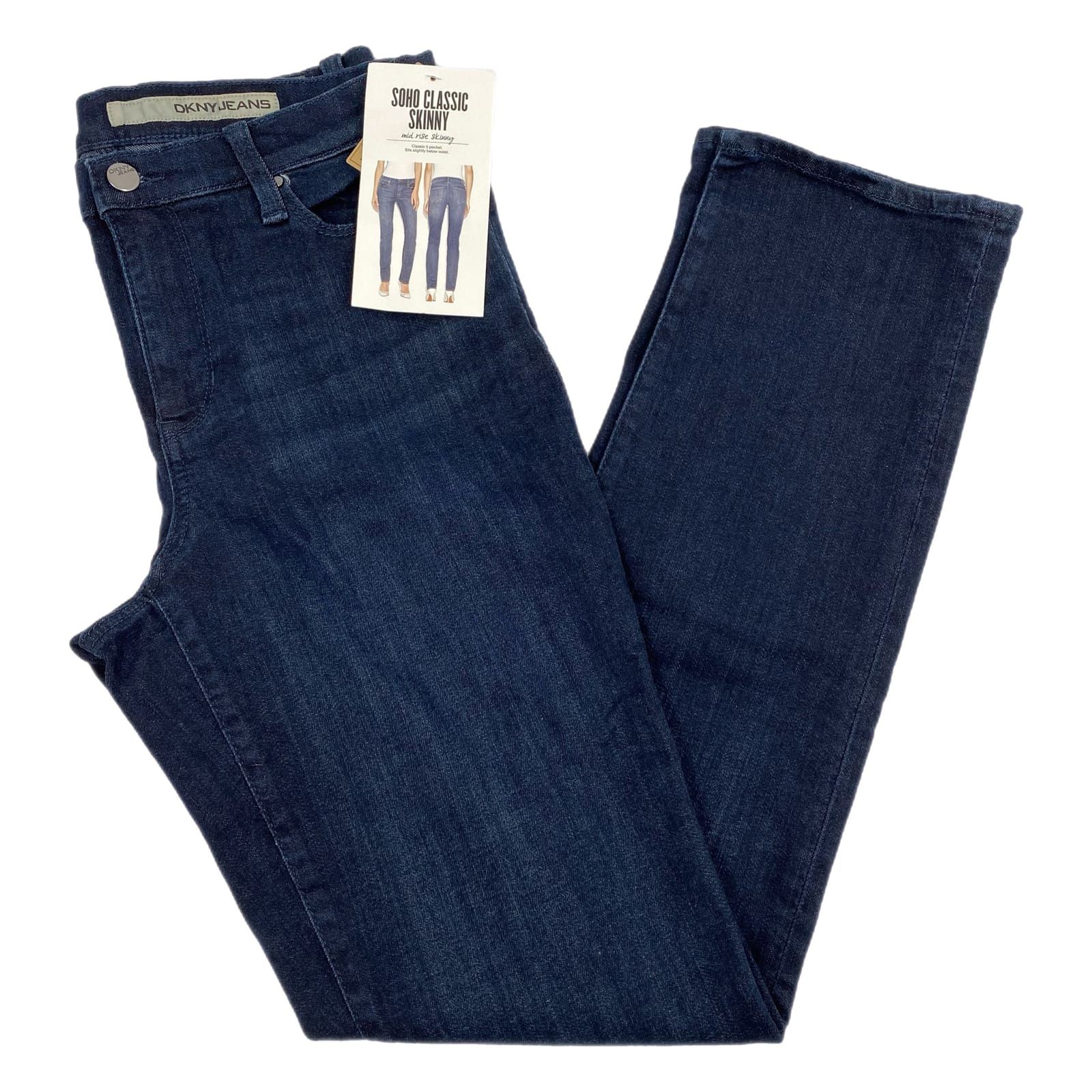 DKNY Dark Wash Soho Mid-Rise Skinny Jeans