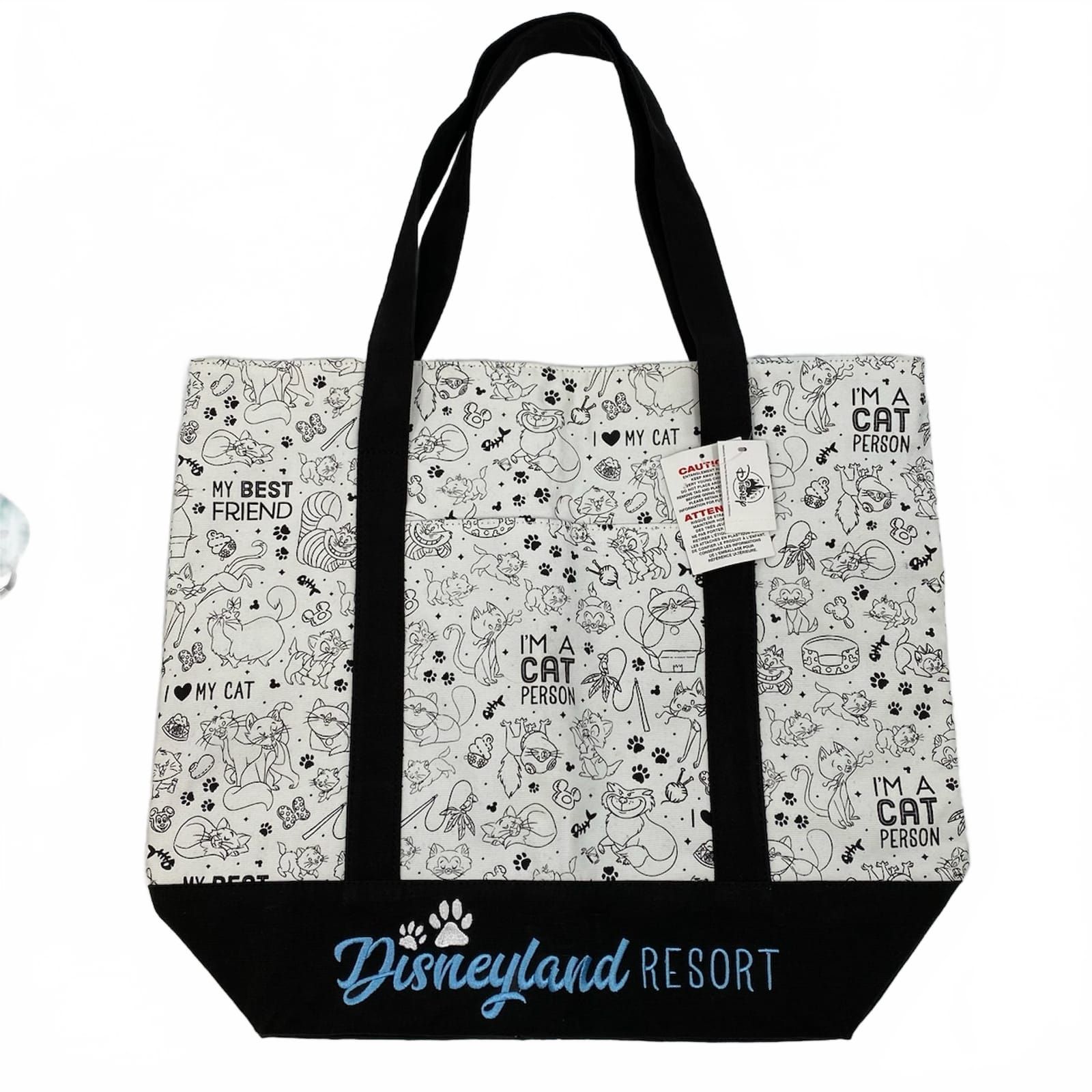 Disneyland Resort White Black Cat Tote
