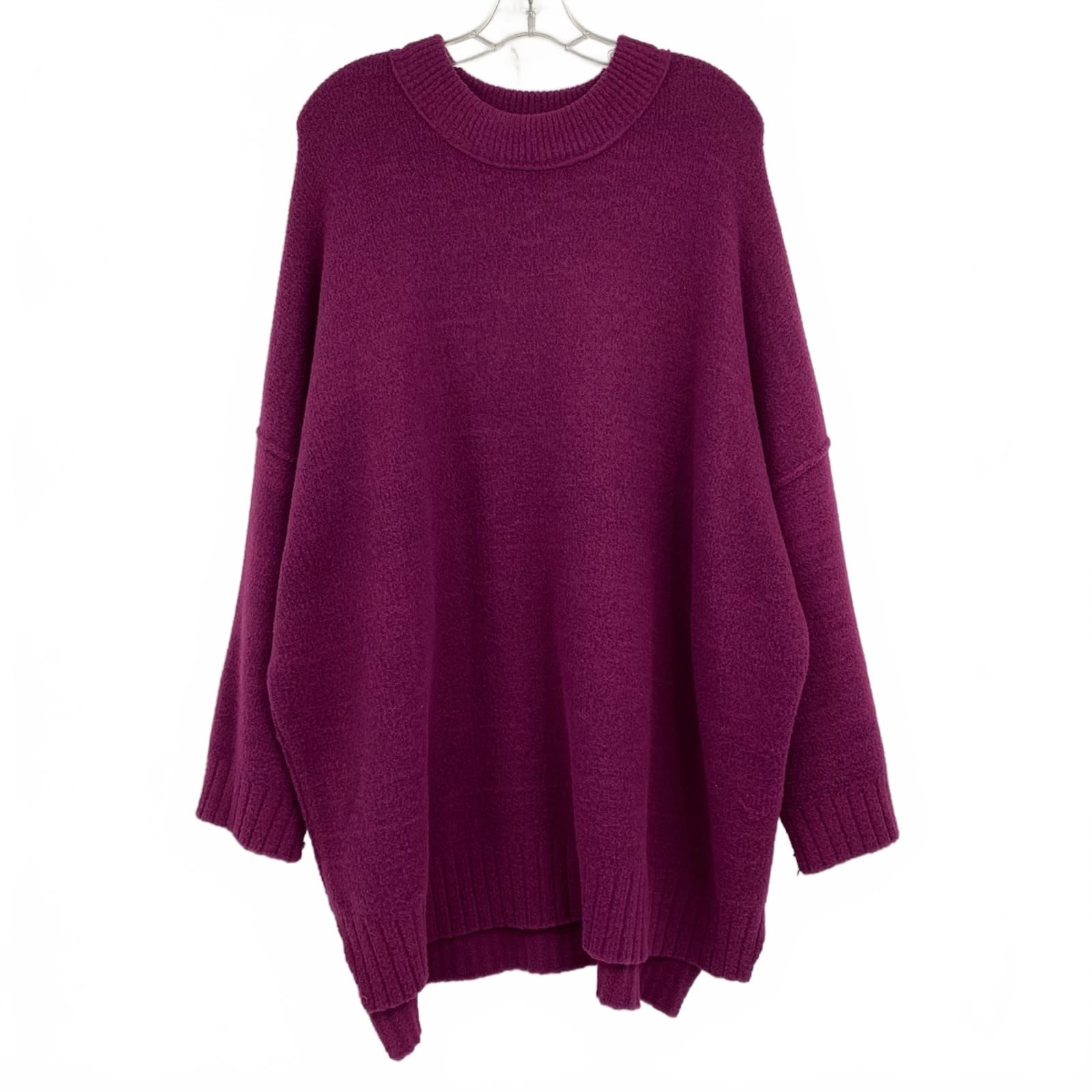 Free People Purple Knit Tunic Sweater