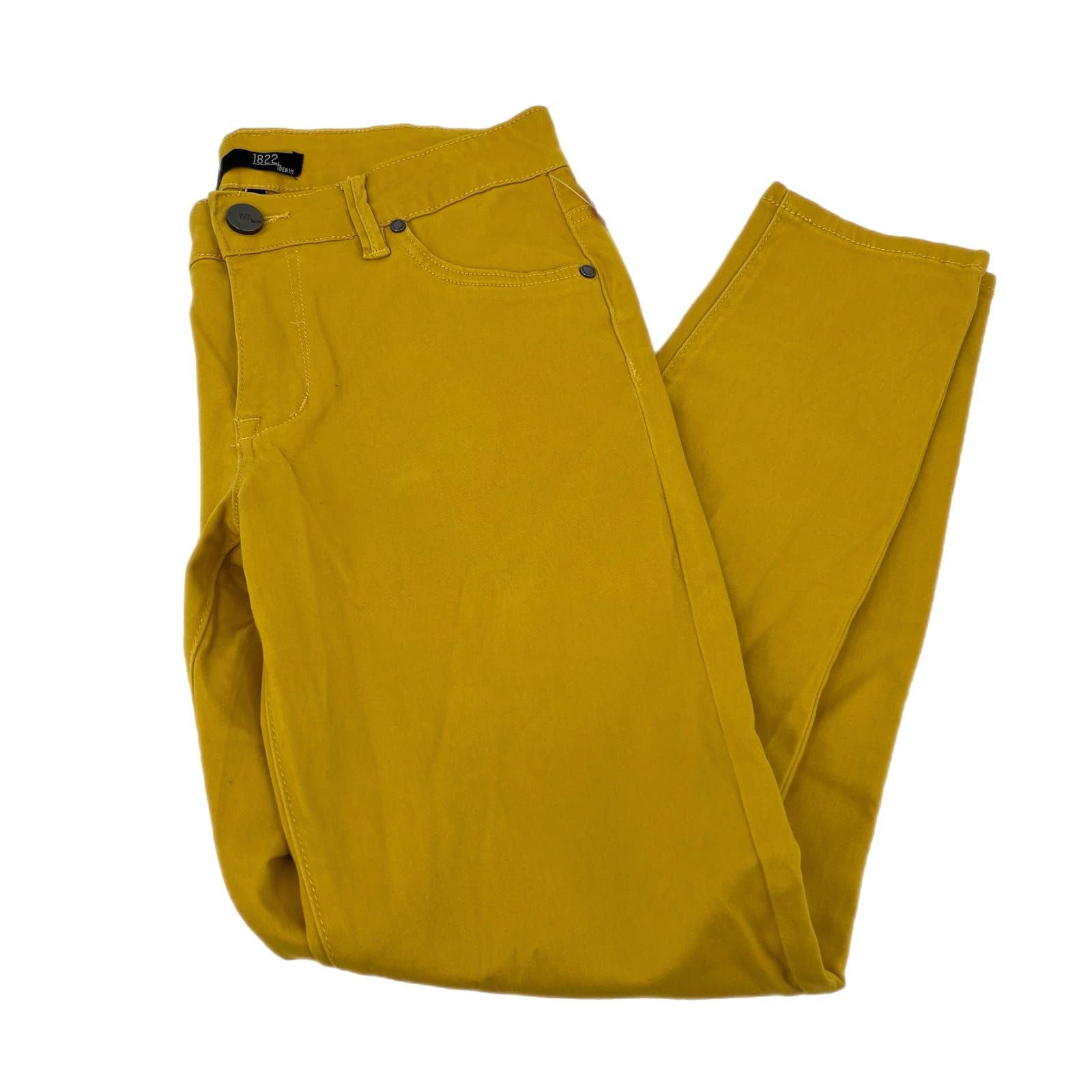 1822 Denim Yellow Basic Straight Leg Pants