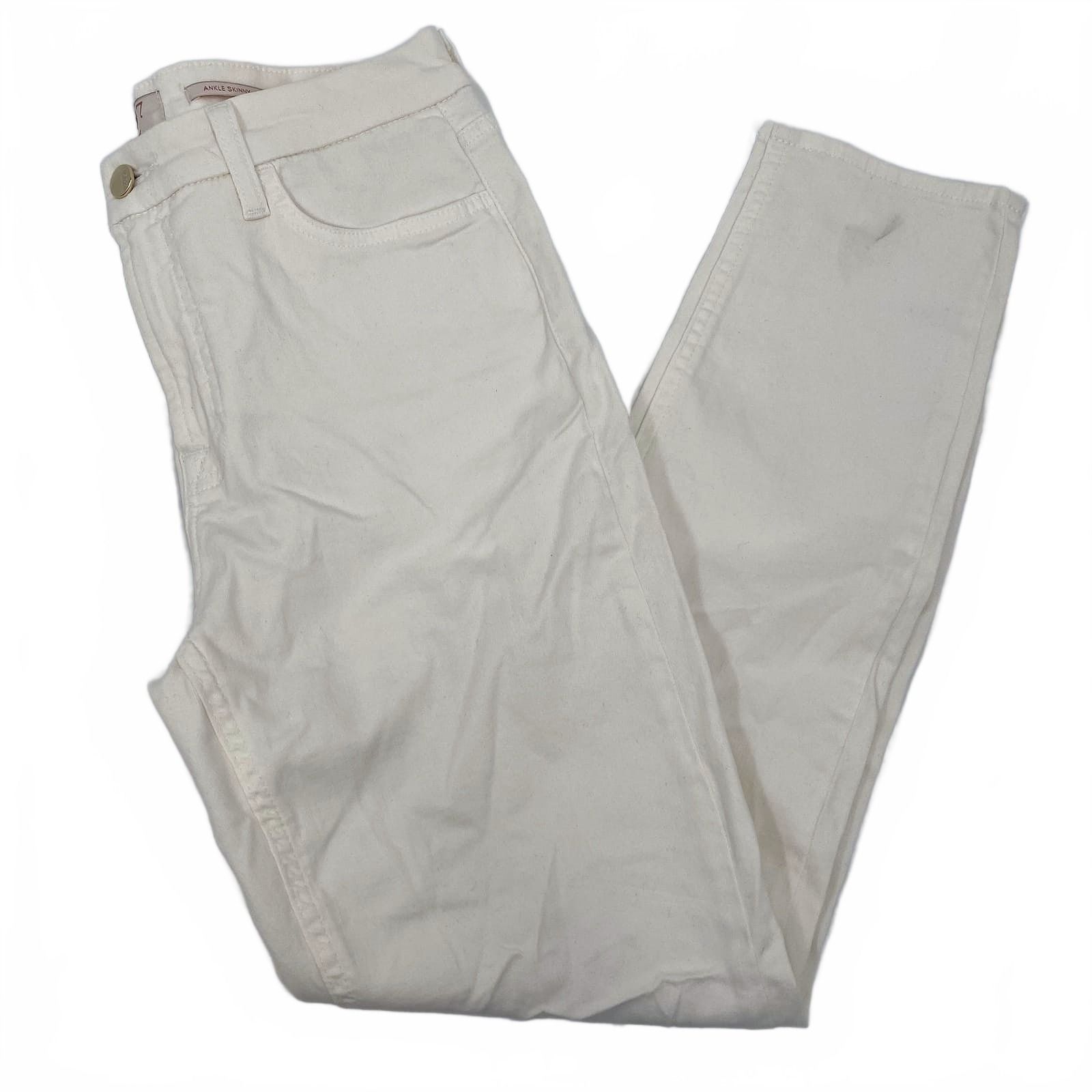 7 For All Mankind Cream Jen 7 Ankle Skinny Jeans