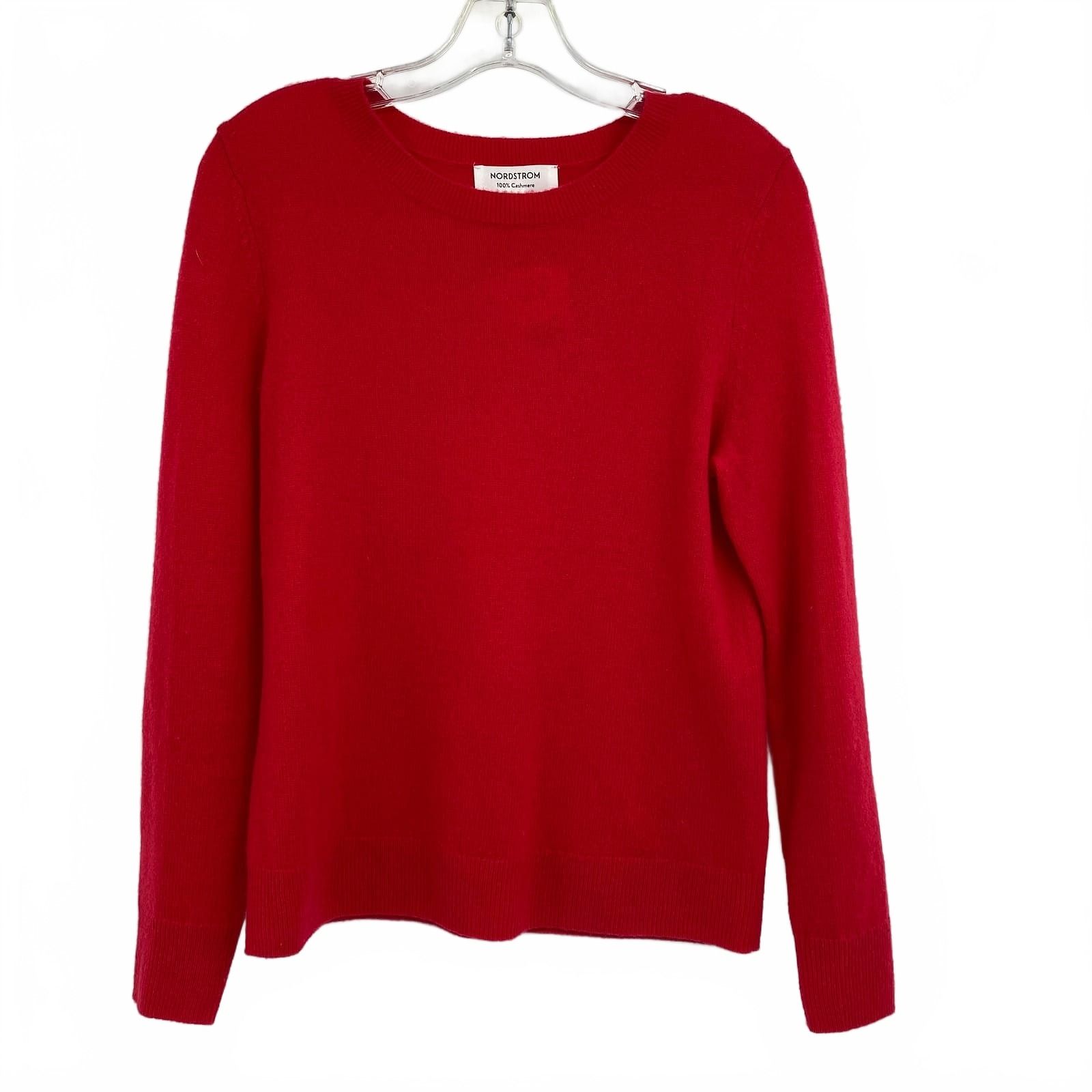 Nordstrom Red Cashmere Pullover Sweatshirt