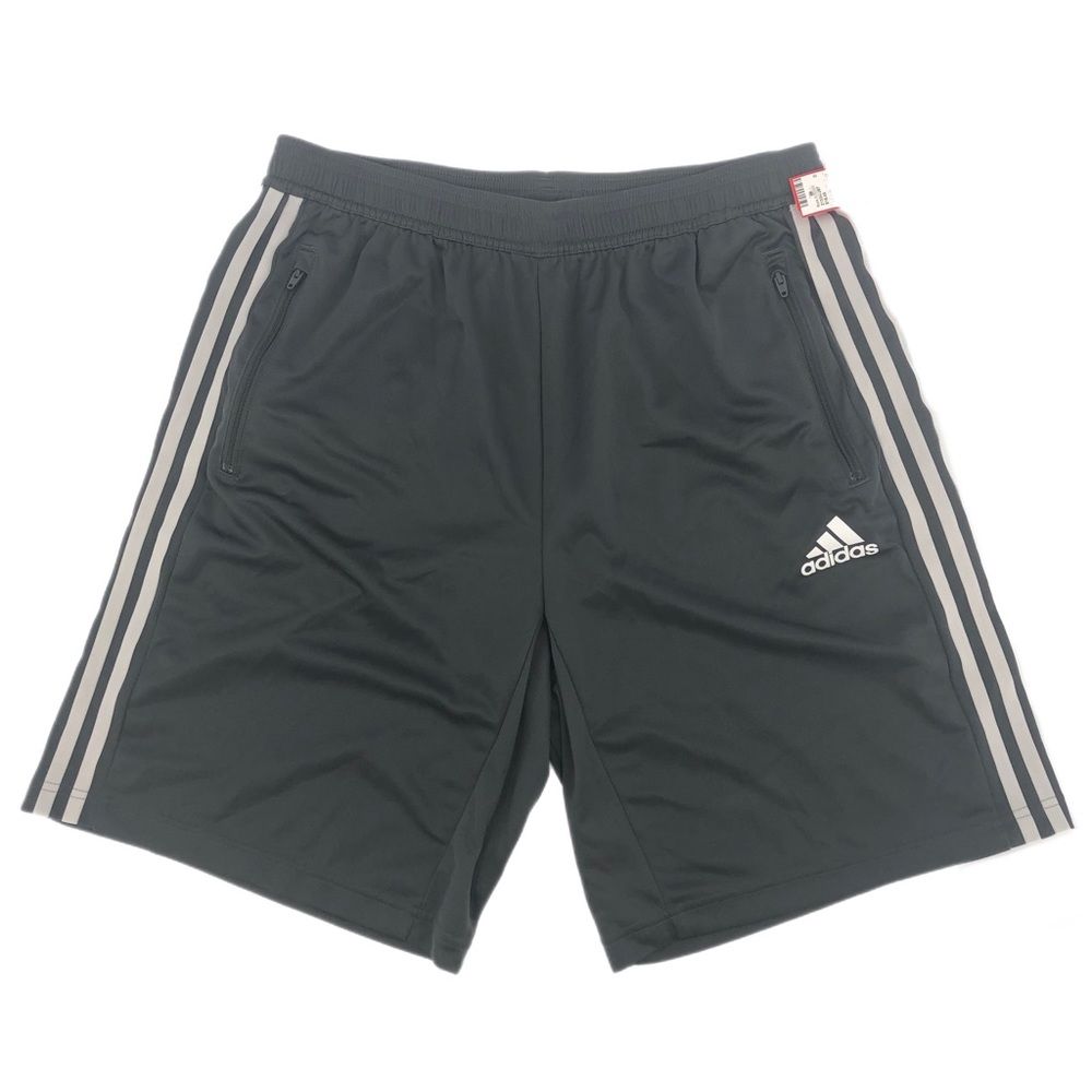 adidas Gray White Athletic Shorts Beaded accents Wide-Leg