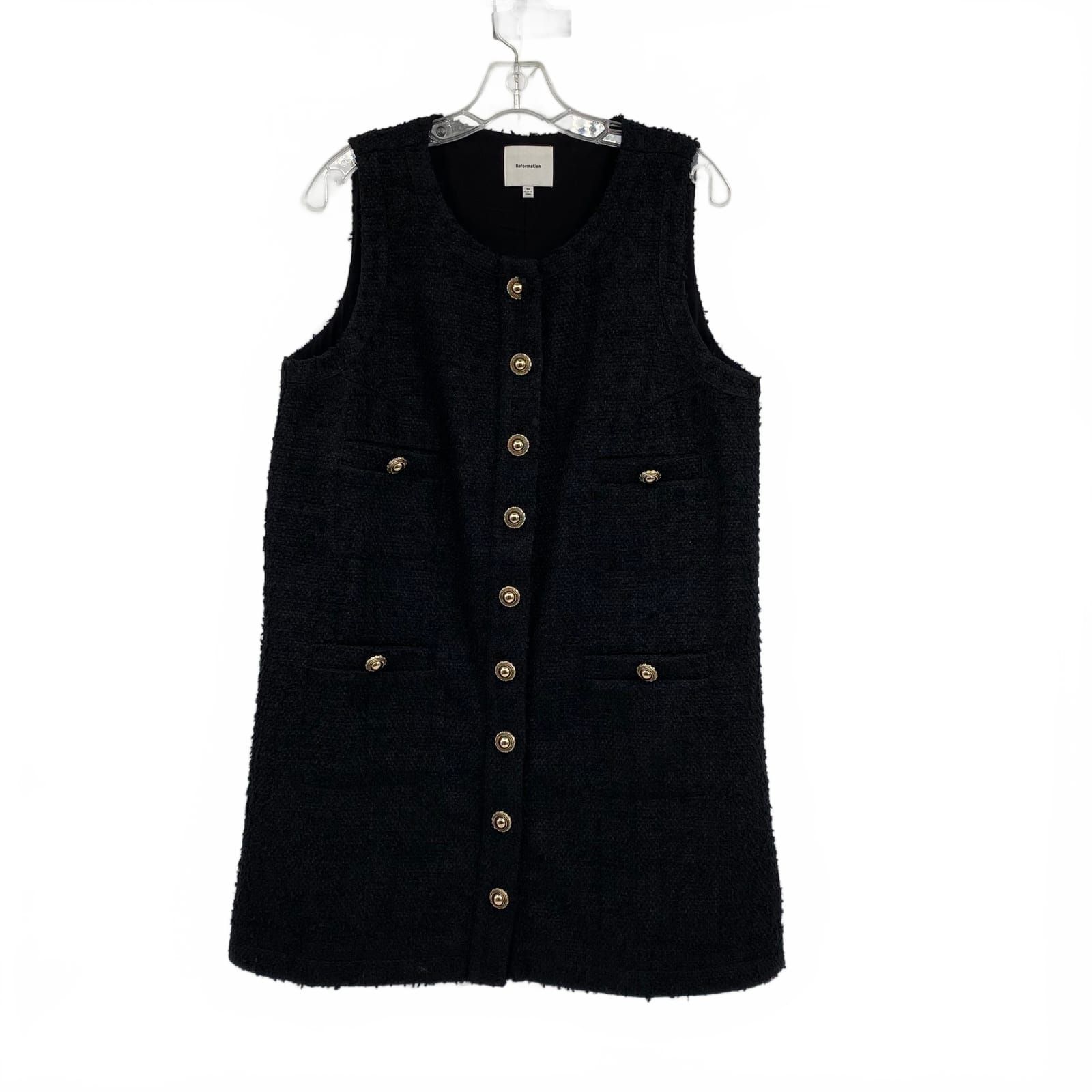 Reformation Tweed Button Up Mini Dress