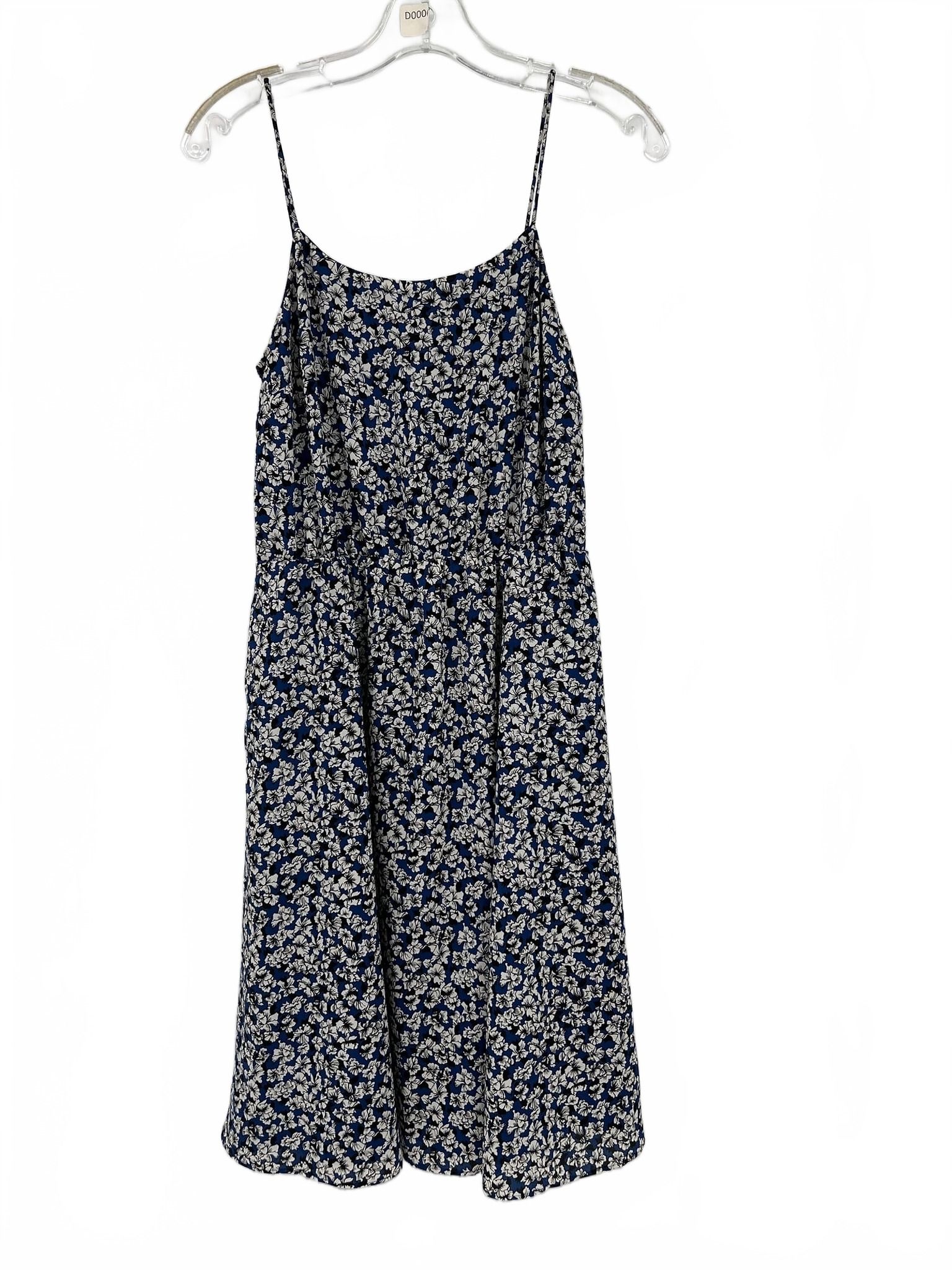 J. Crew White Blue Mini Dress Floral Pockets