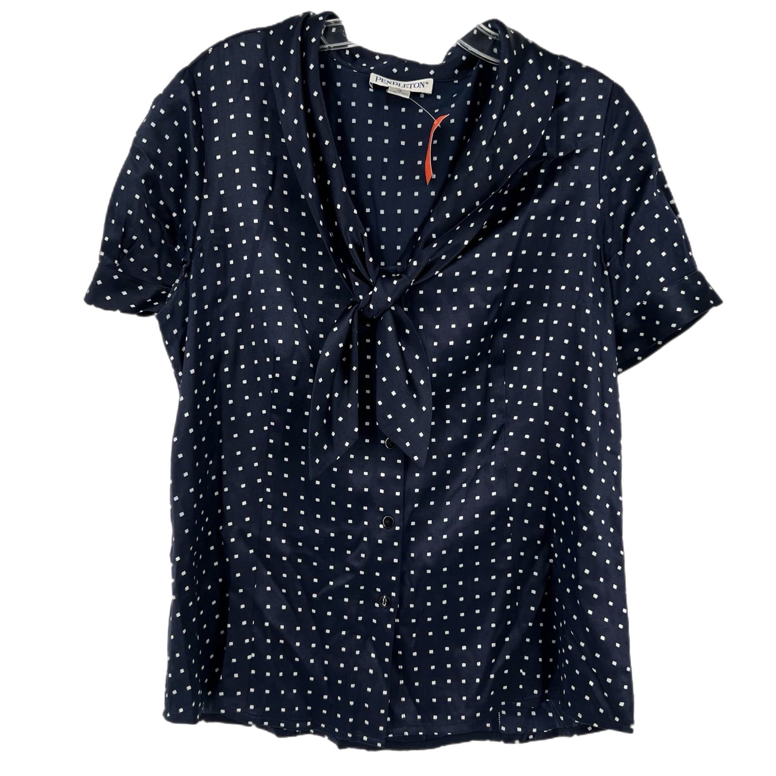 Pendleton Blue Polka Dot Silk Cotton Button-Up Shirt