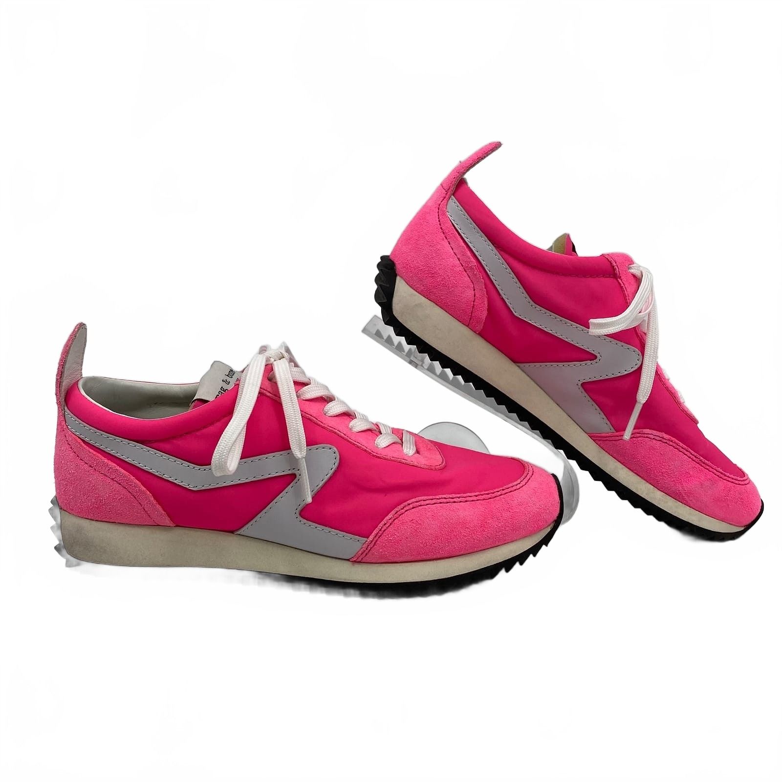 rag & bone Neon Pink White Retro Runner Sneakers