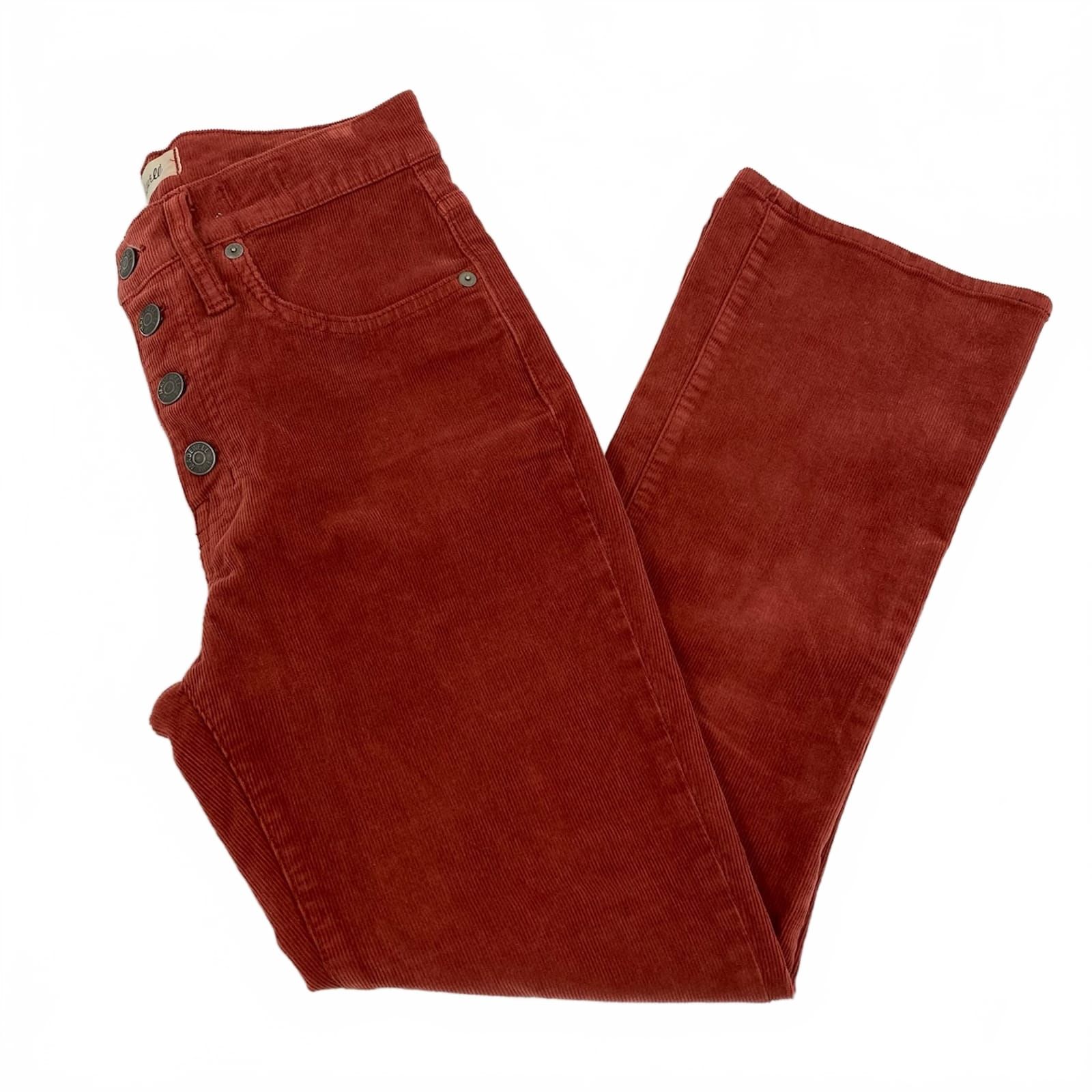 Madewell Orange Corduroy Cali Demi Bootcut Pants