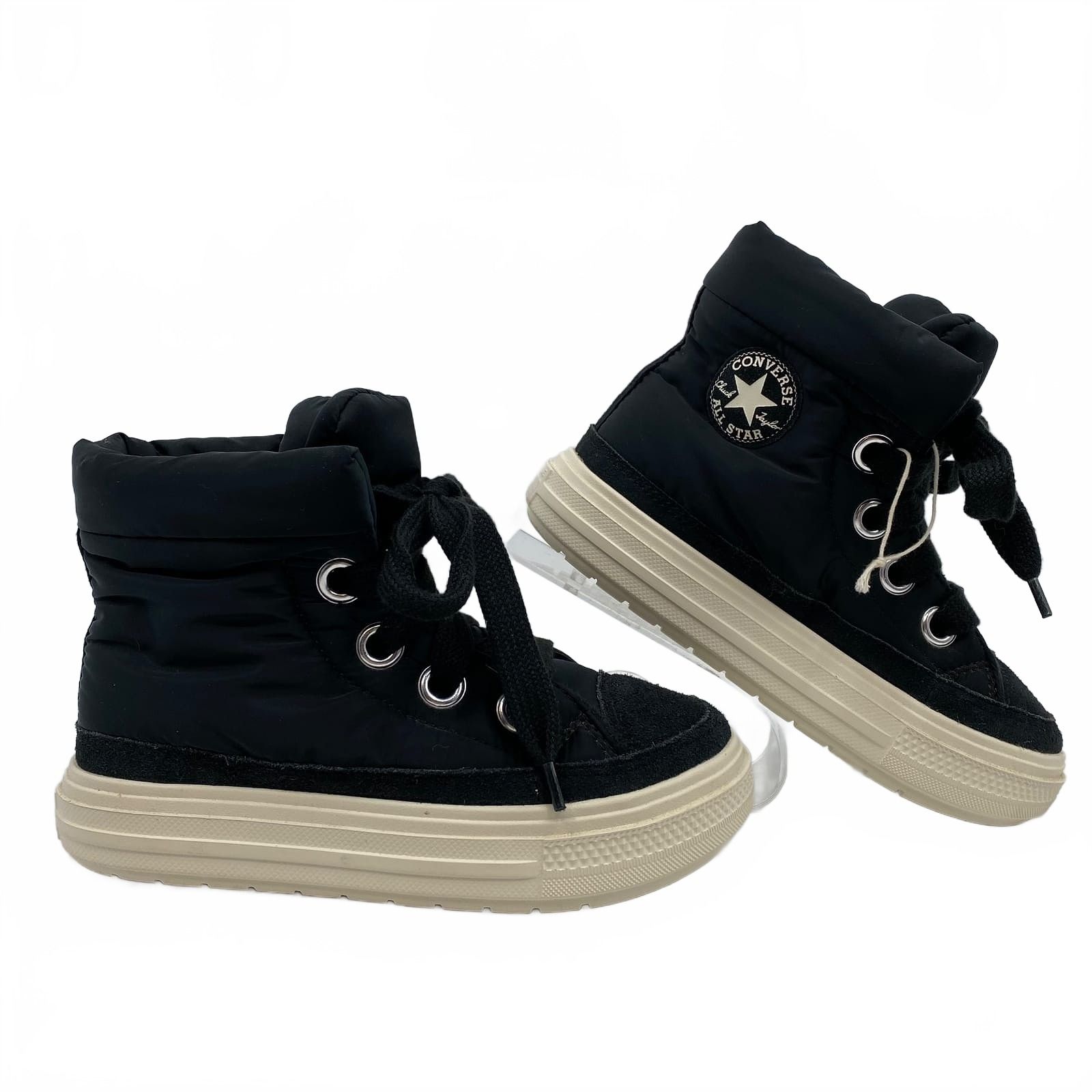 Converse Black Puffy High Top Sneakers
