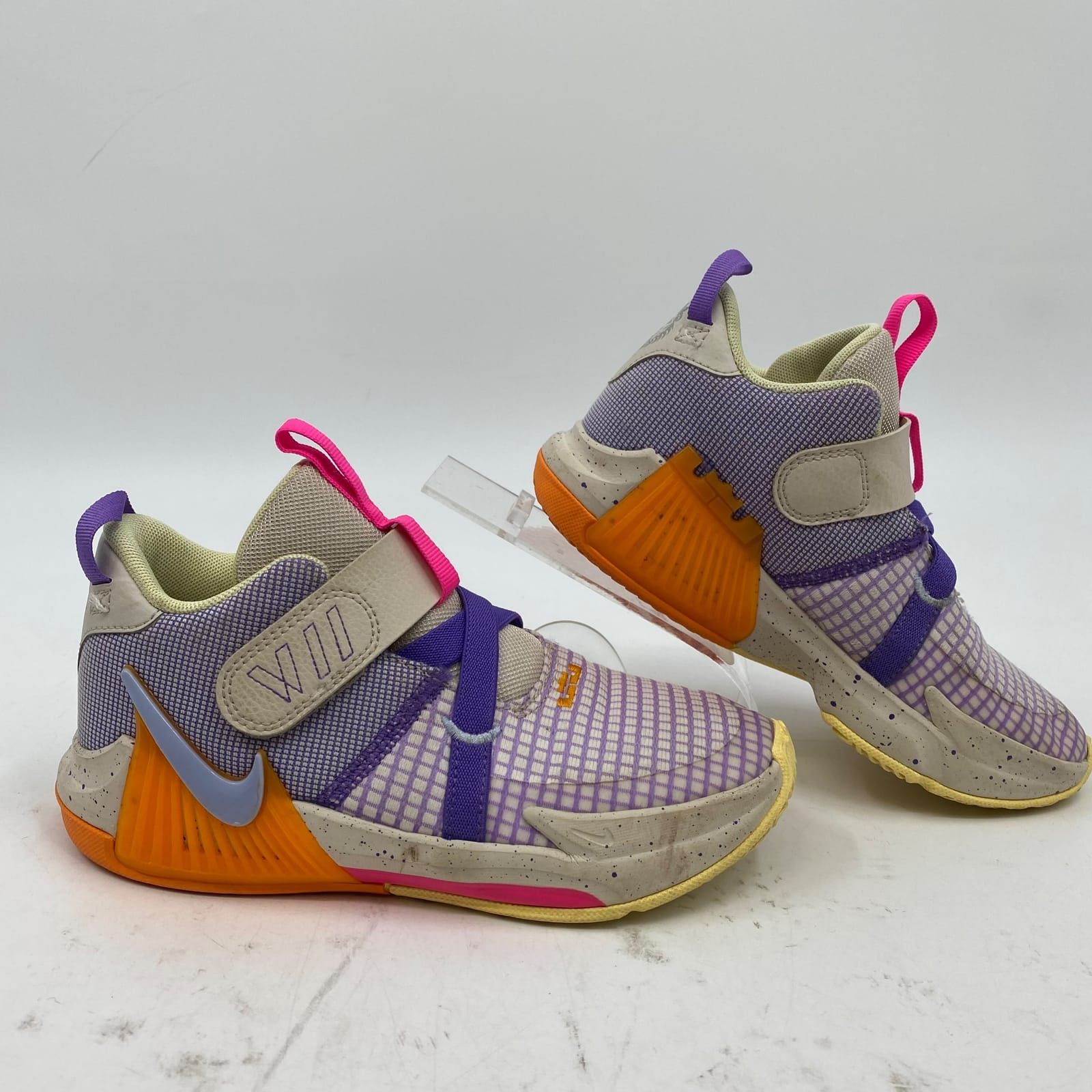 Nike Purple Orange Lebron Witness Sneakers