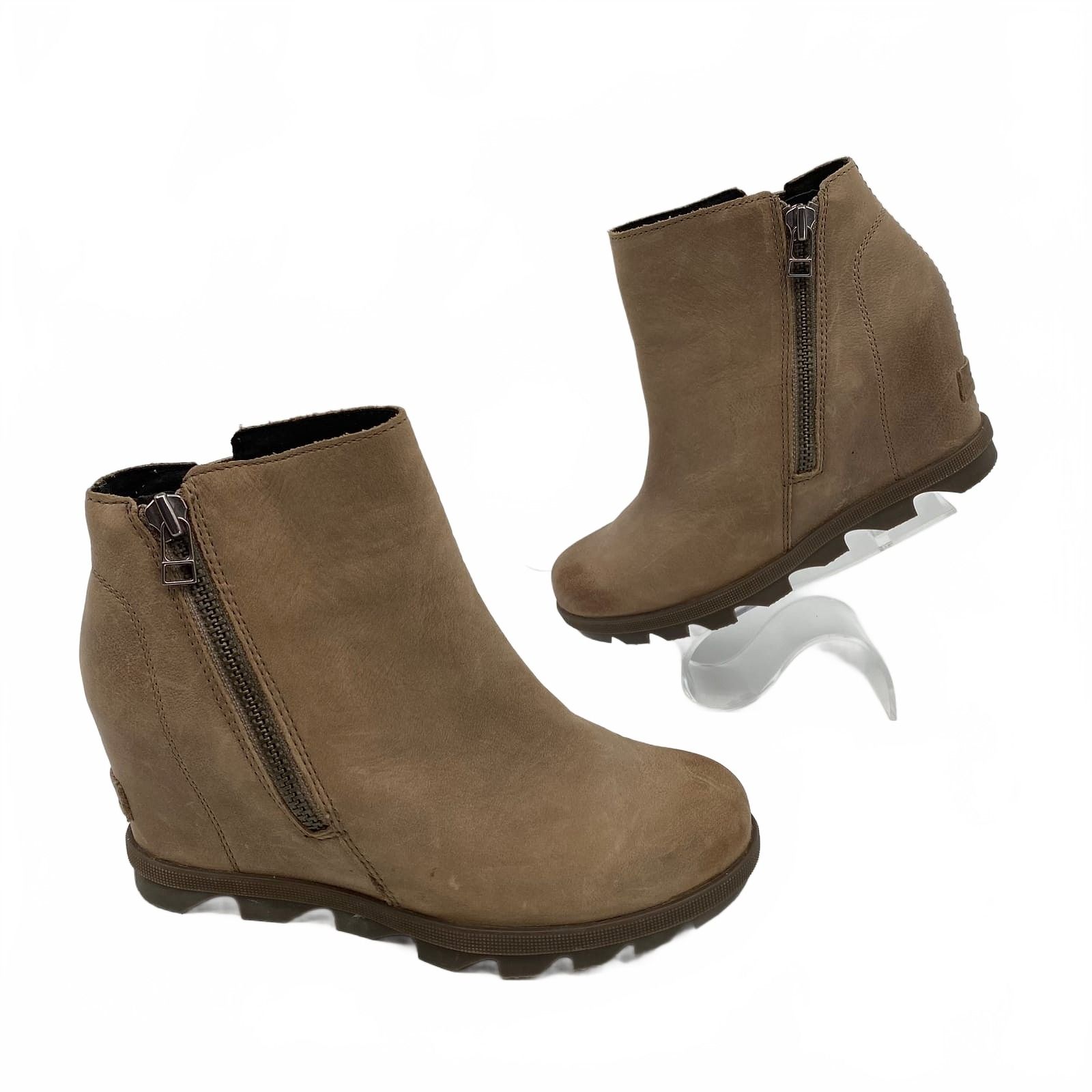 Sorel Brown Ankle Boots Zipper