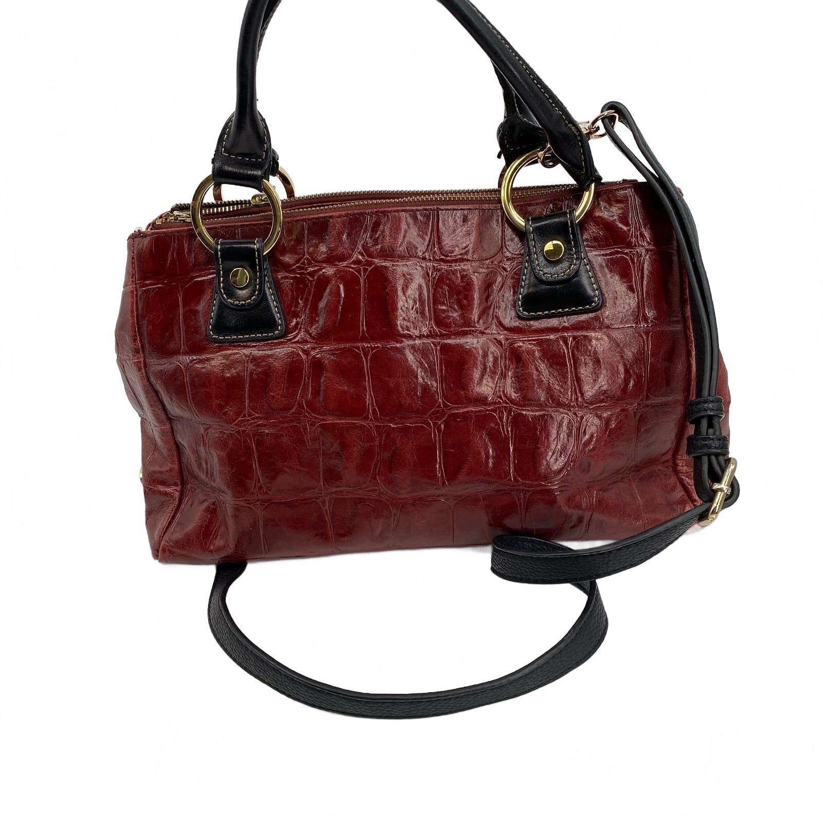 Gianni Bini Red Leather Shoulder Crossbody Bag