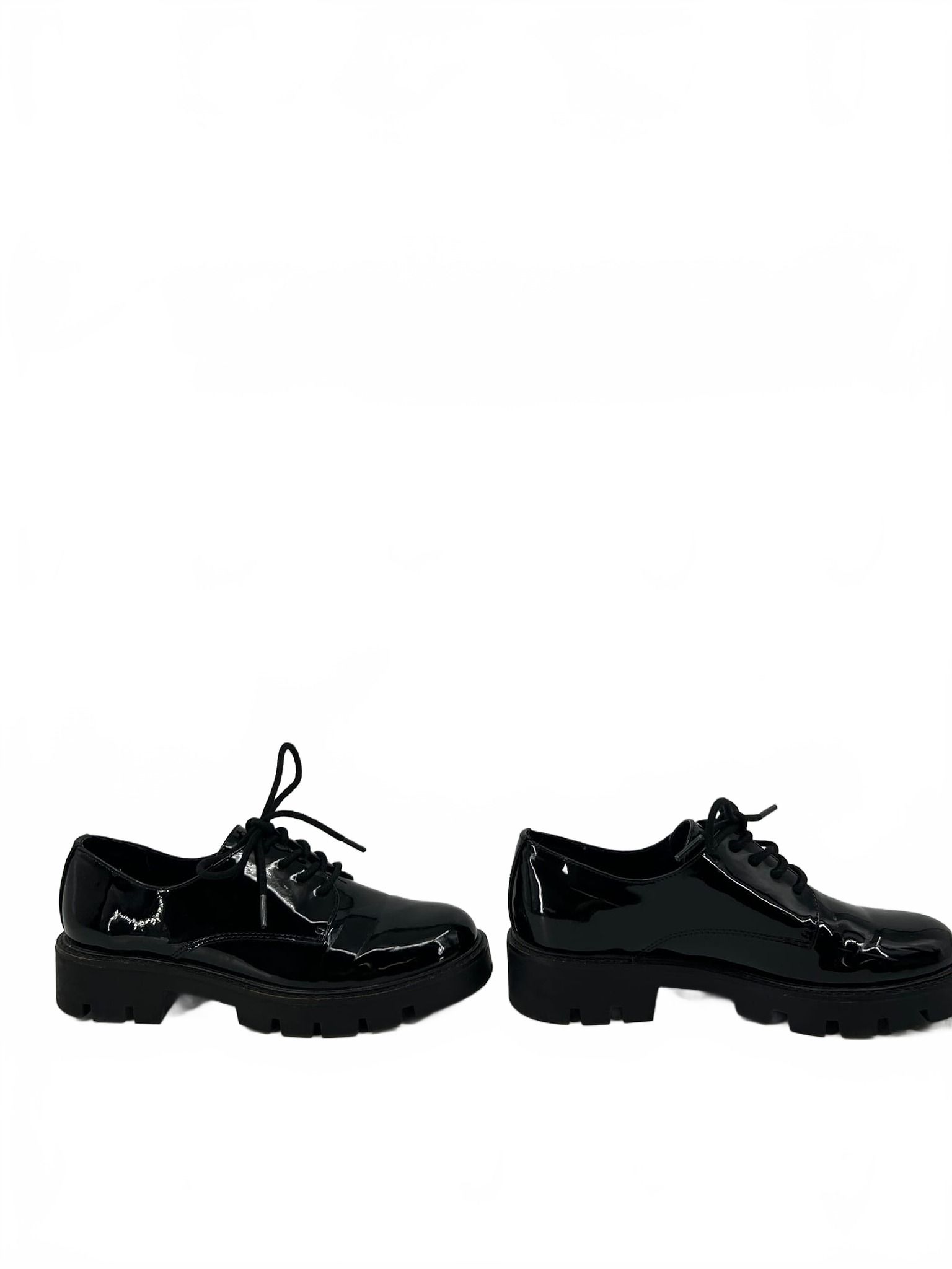 White Mountain Black Patent Leather Sneakers