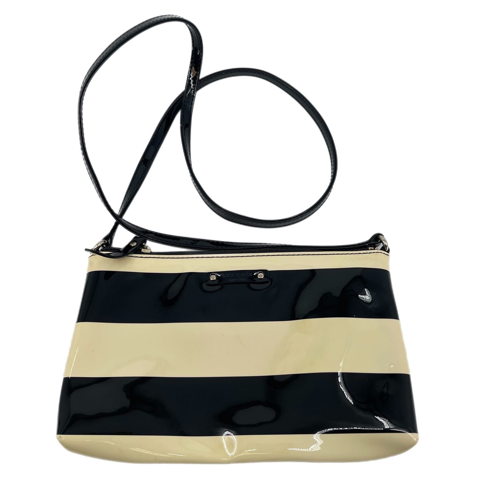 kate spade Black Striped Shoulder Bag
