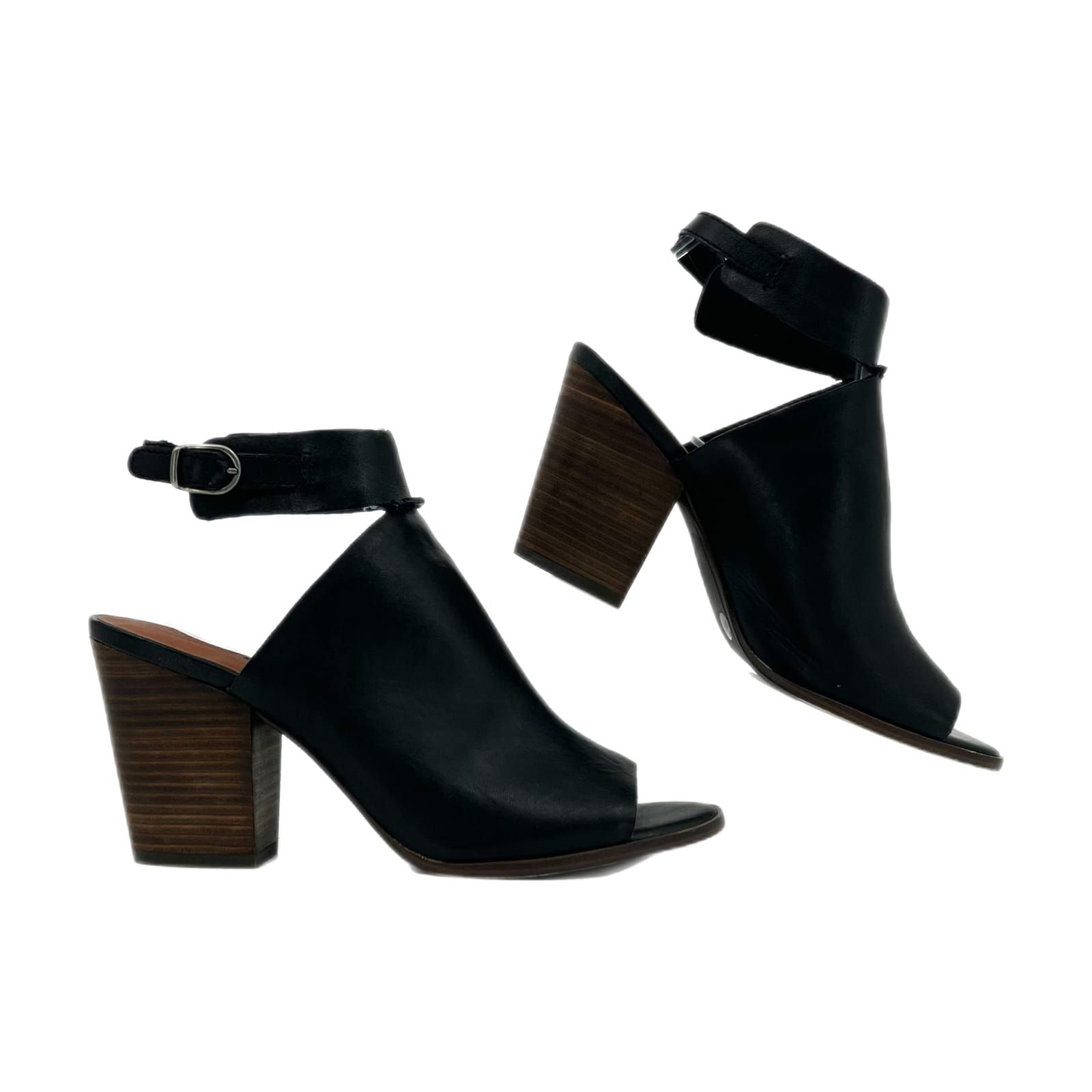 Lucky Brand Black Peep Toe Heeled Booties