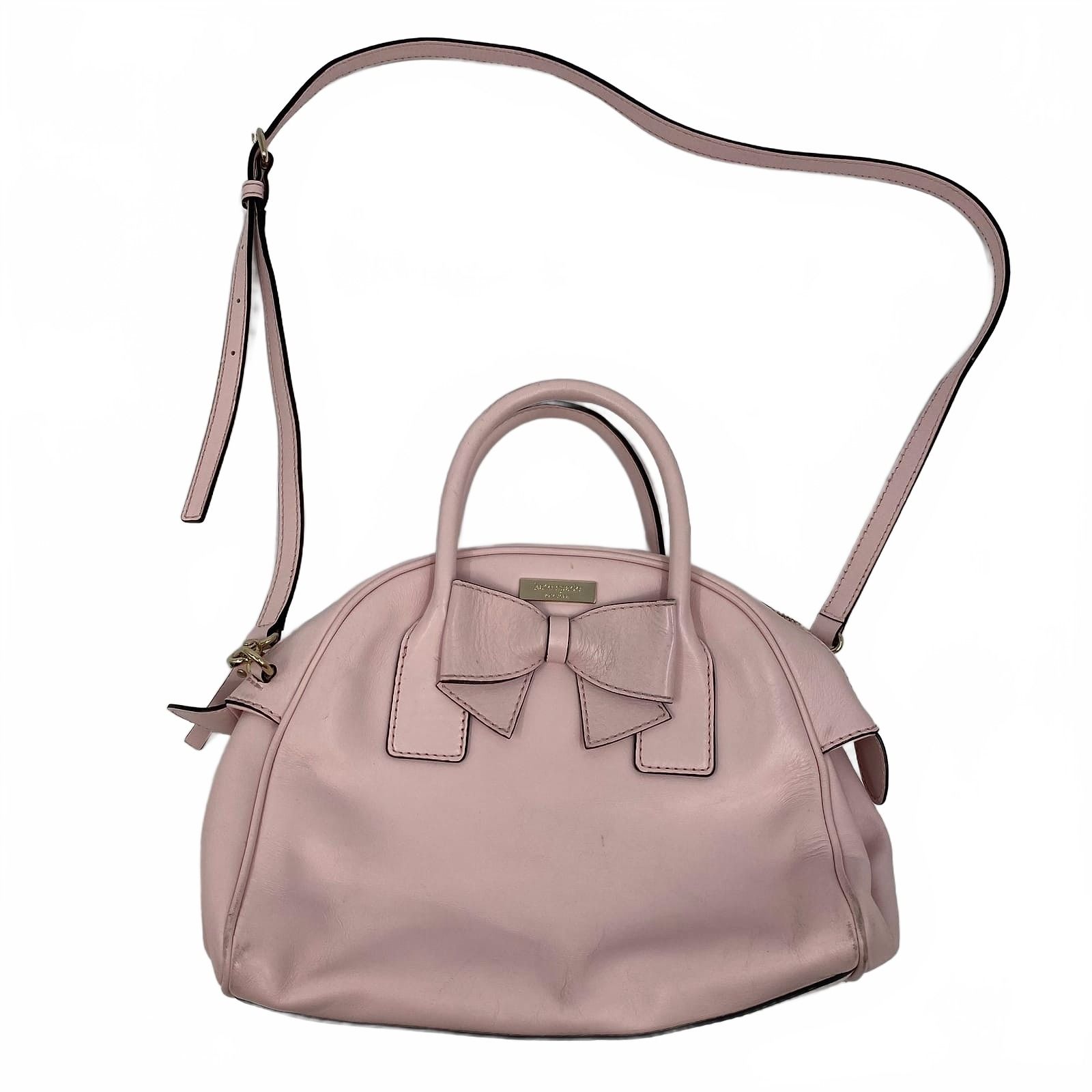 Kate Spade Pink Bow Detail Leather Crossbody Bag