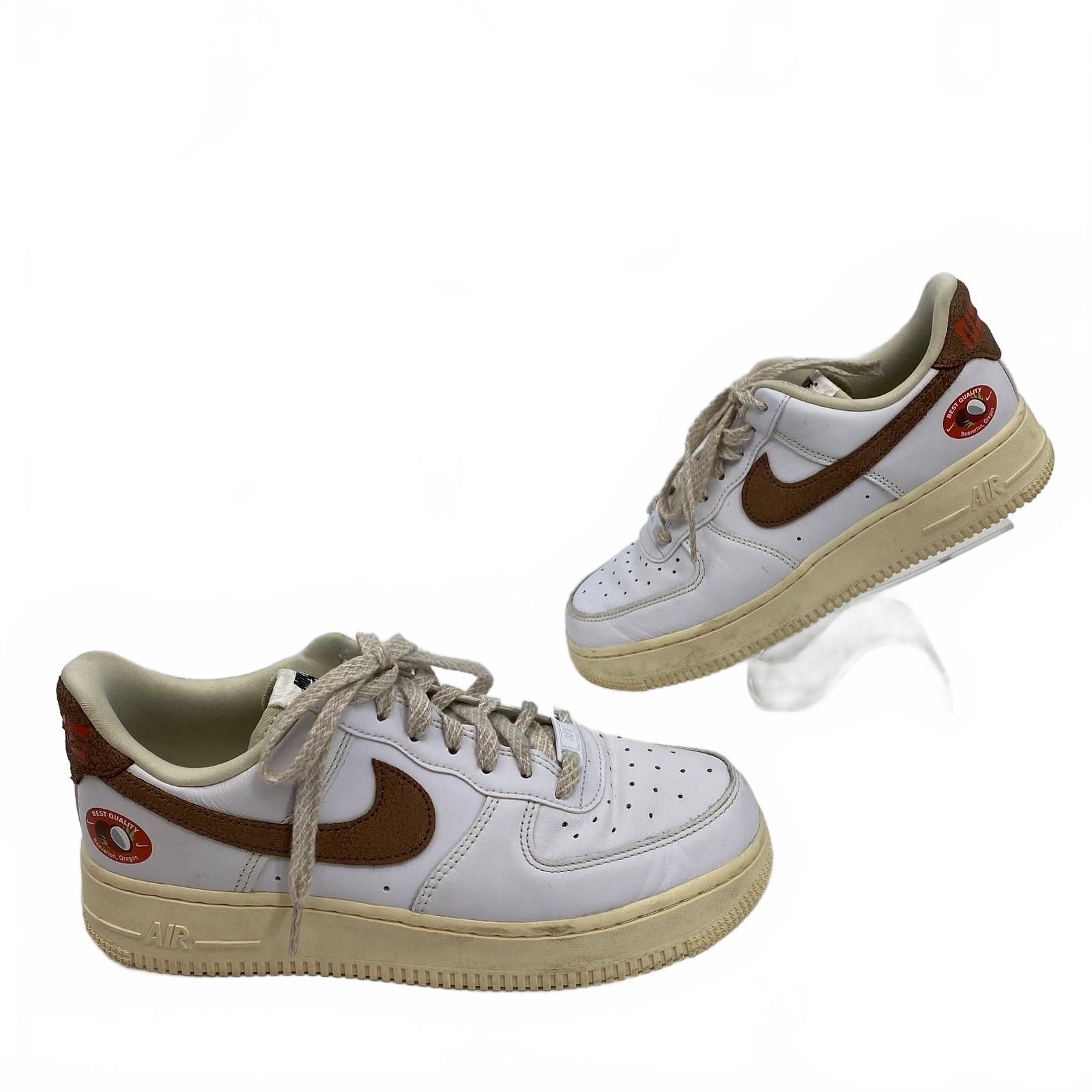Nike White Brown Sneakers AF1 07 Coconut