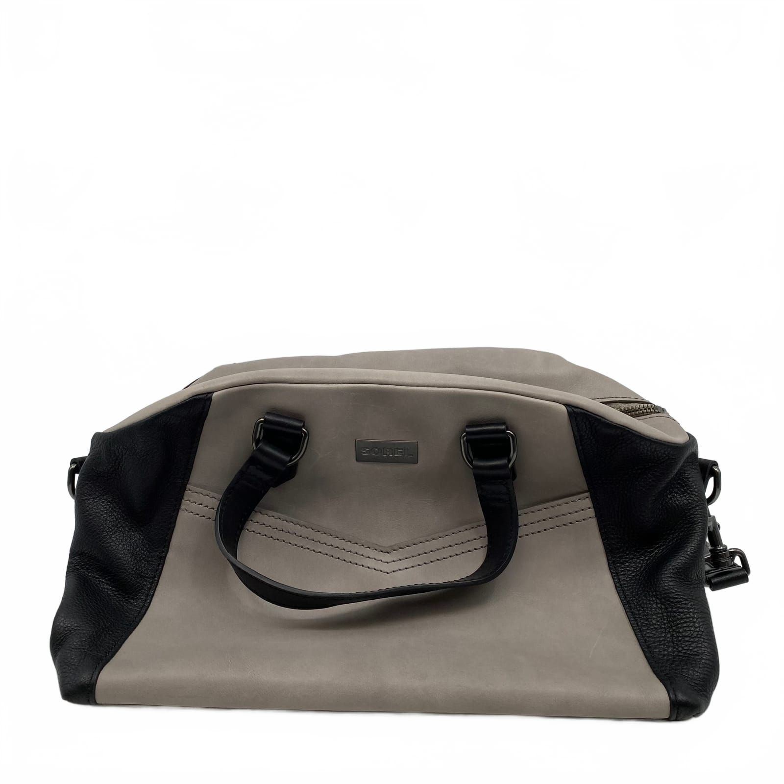 Sorel Clay Gray Leather Shoulder Bag