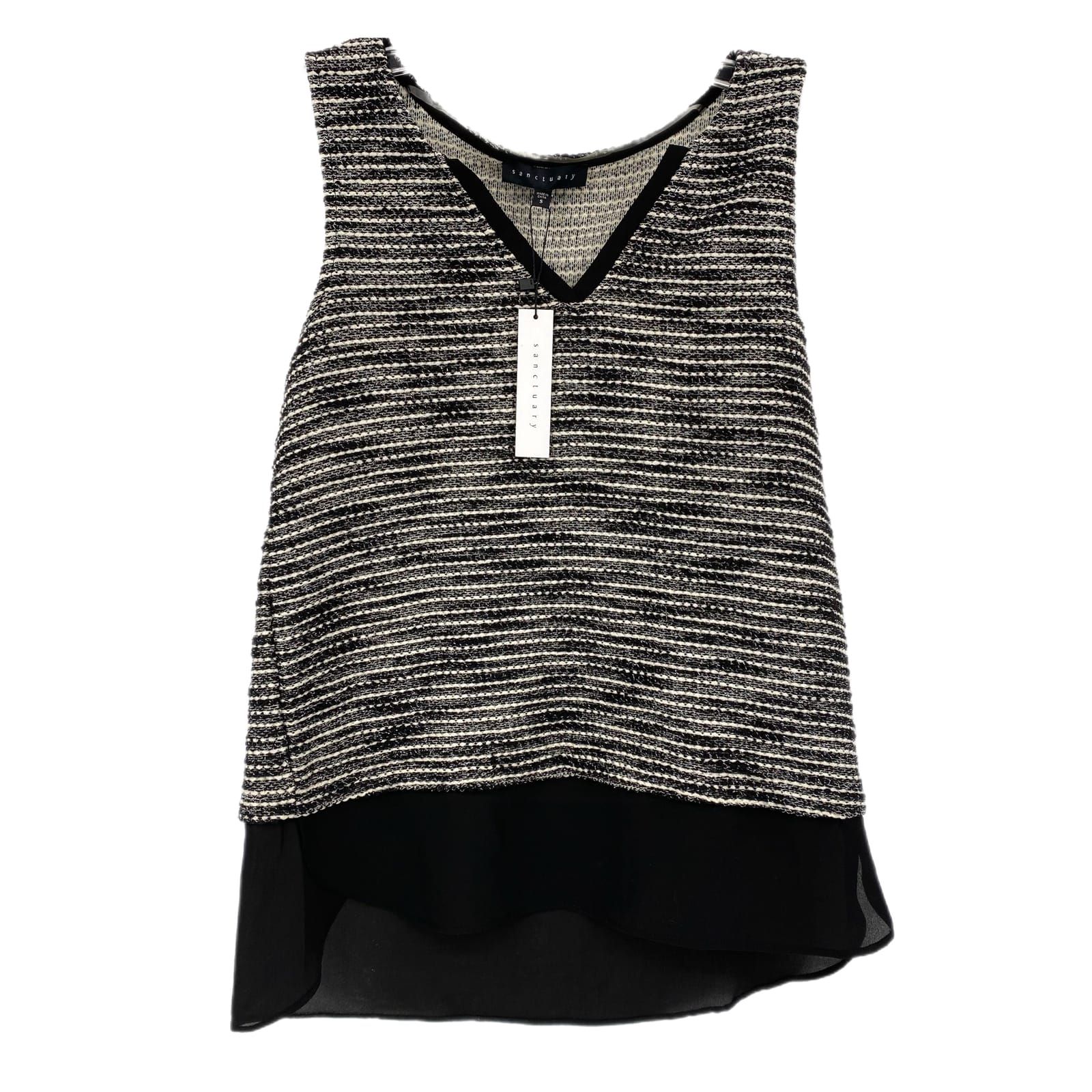 Sanctuary Black & White V-Neck Tank Top