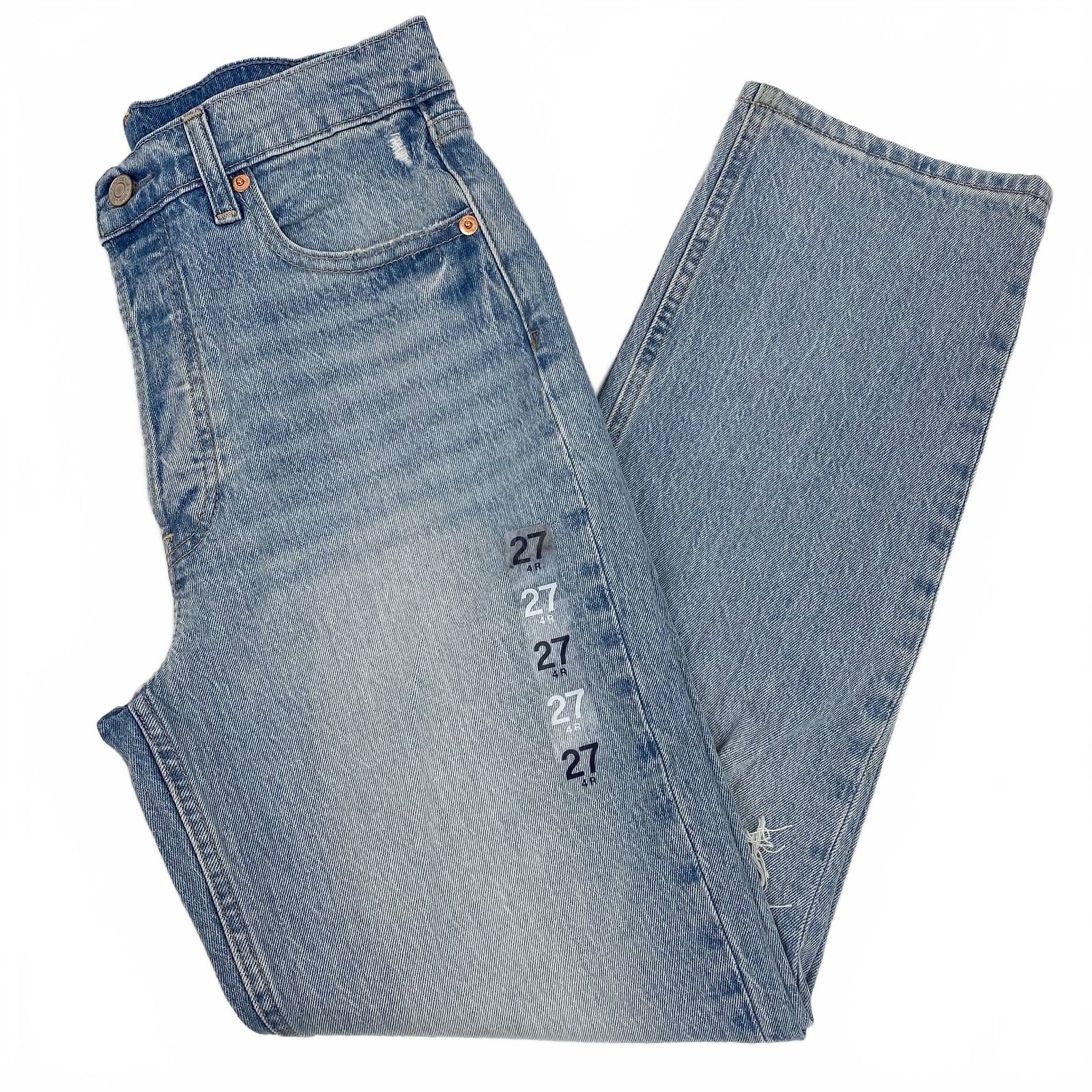 GAP Blue Light Wash Cheeky Straight High Rise Jeans