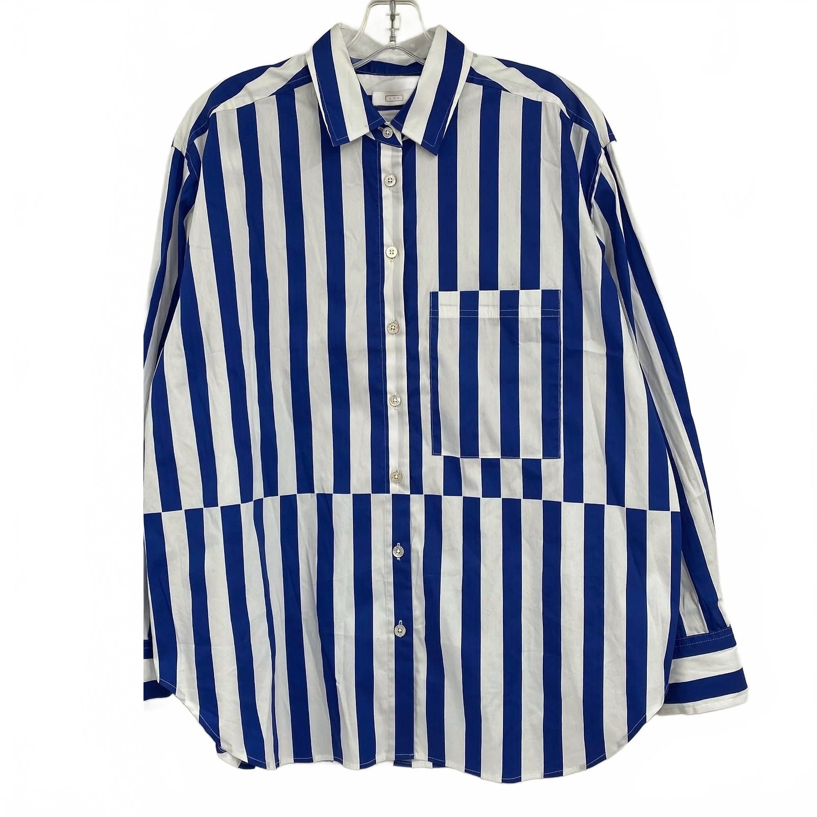 AYR Blue White Striped Button-Down Shirt