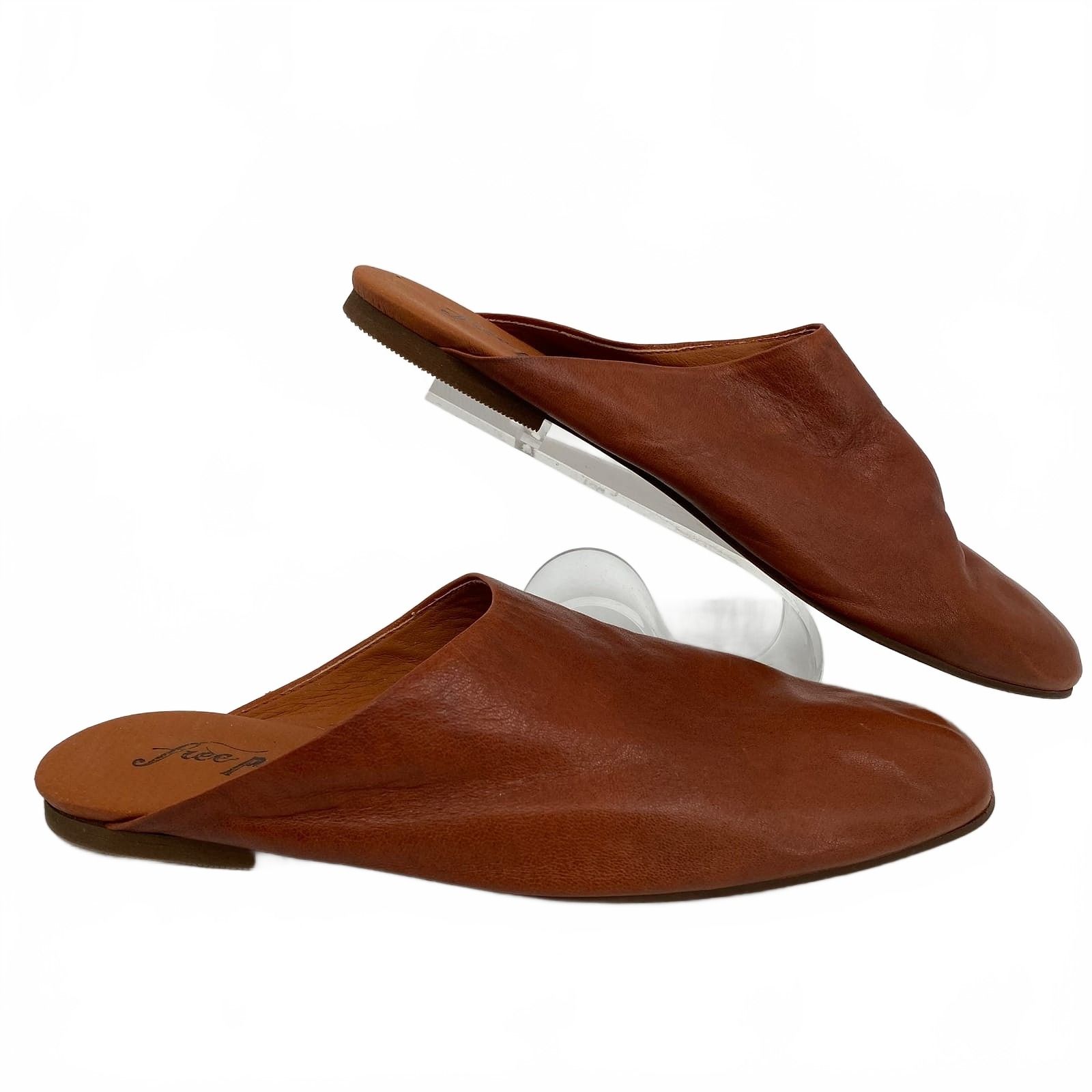 Free People Brown Leather Mules