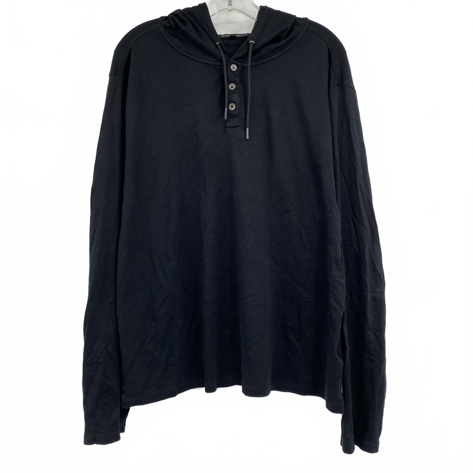 Robert Barakett Black Hooded Cotton Tee