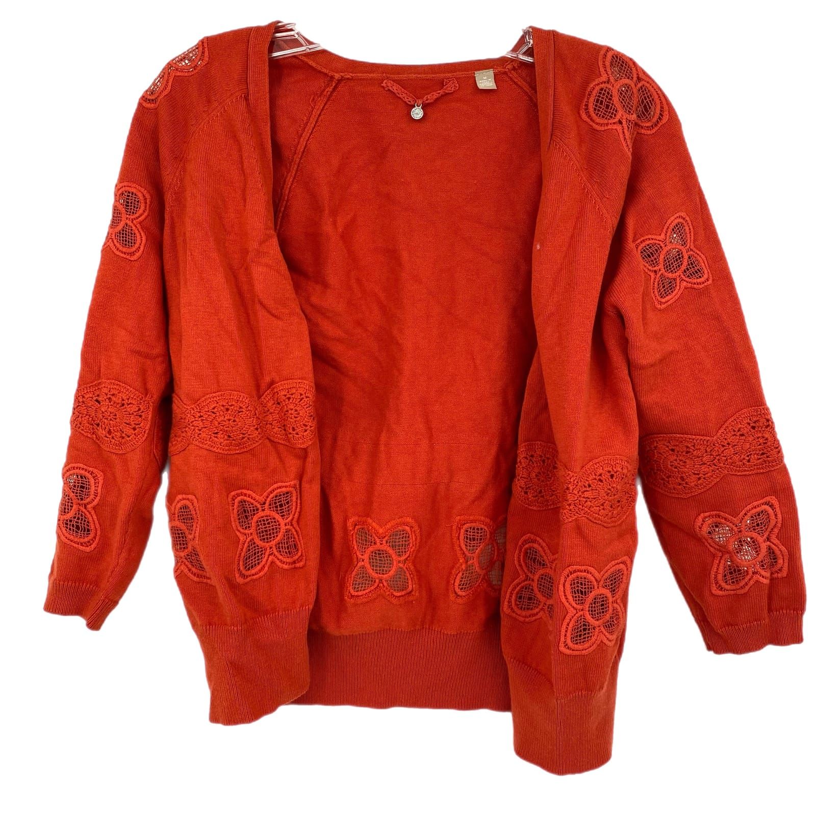 Vibrant Orange Cardigan Sweater