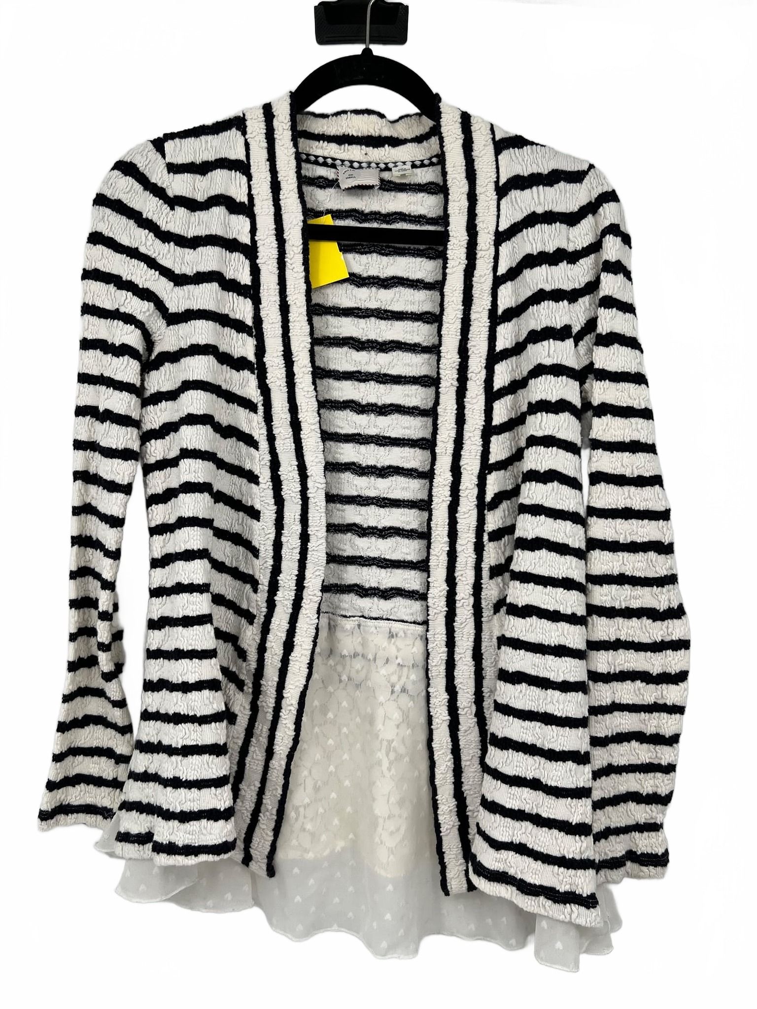Postmark Striped Cardigan Black White