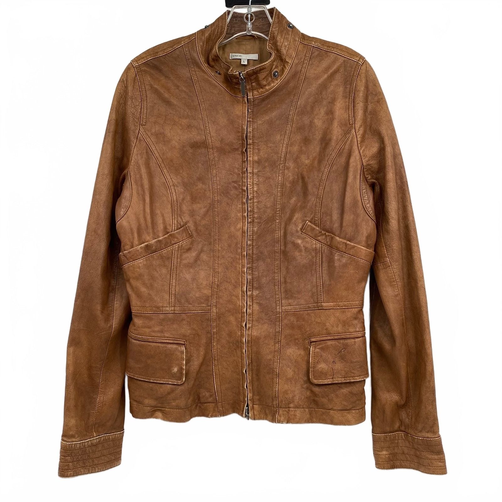 Vince Brown Leather Jacket