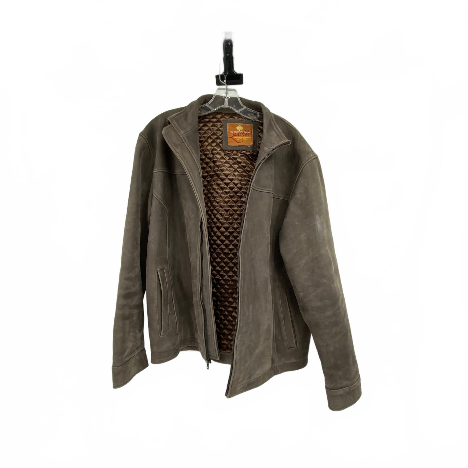 The Territory Ahead Brown Leather Bomber Jacket