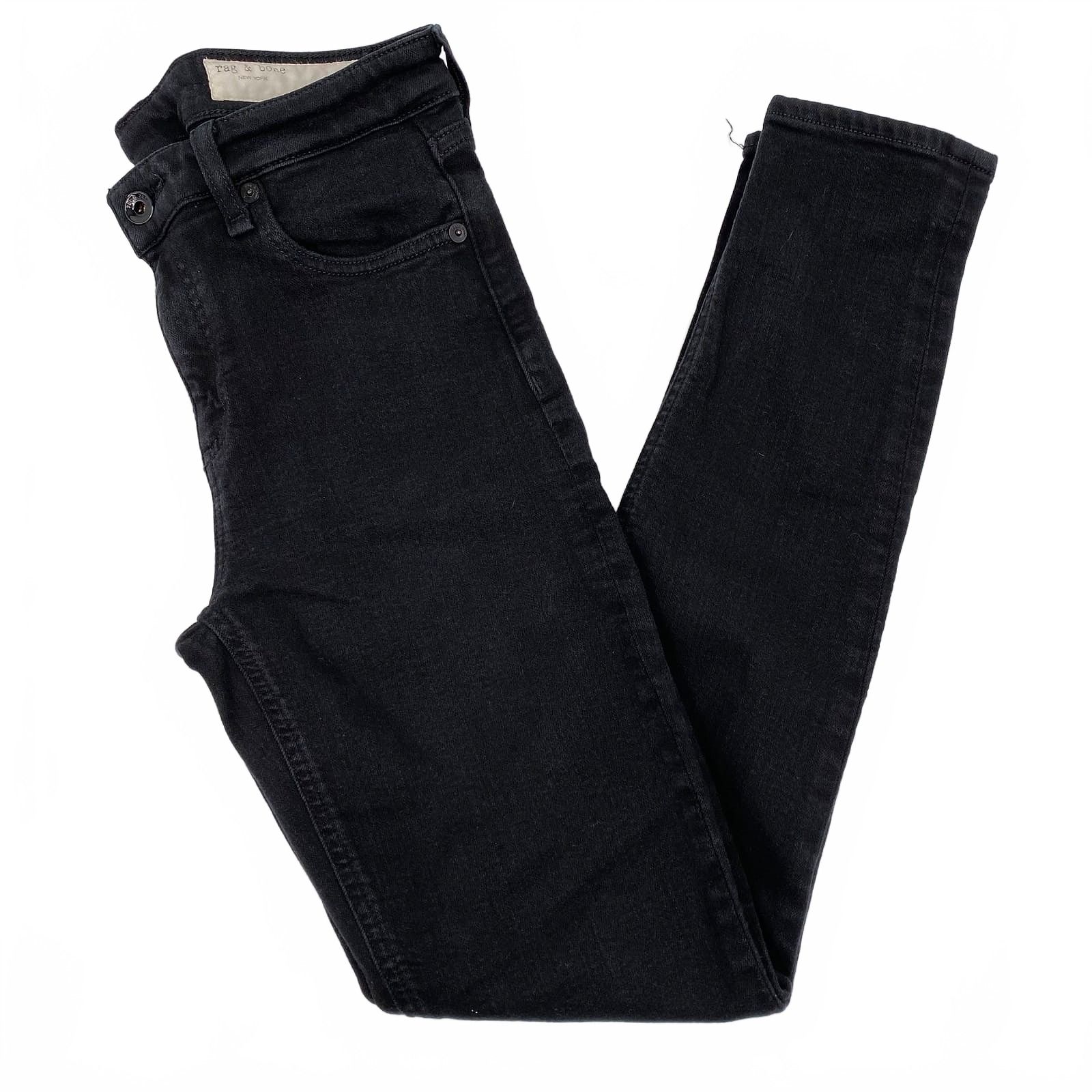 Rag & Bone Black Cate Mid-Rise Skinny Jeans