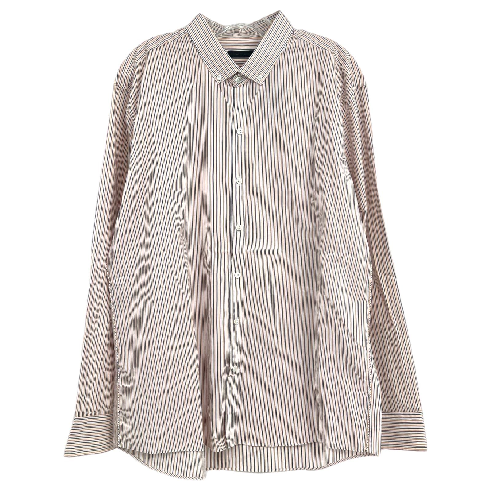 Zachary Prell White and Multicolored Striped Classic Dress Shirt
