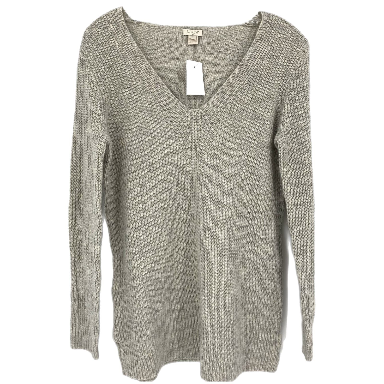 J. Crew Gray V-Neck Pullover Sweater