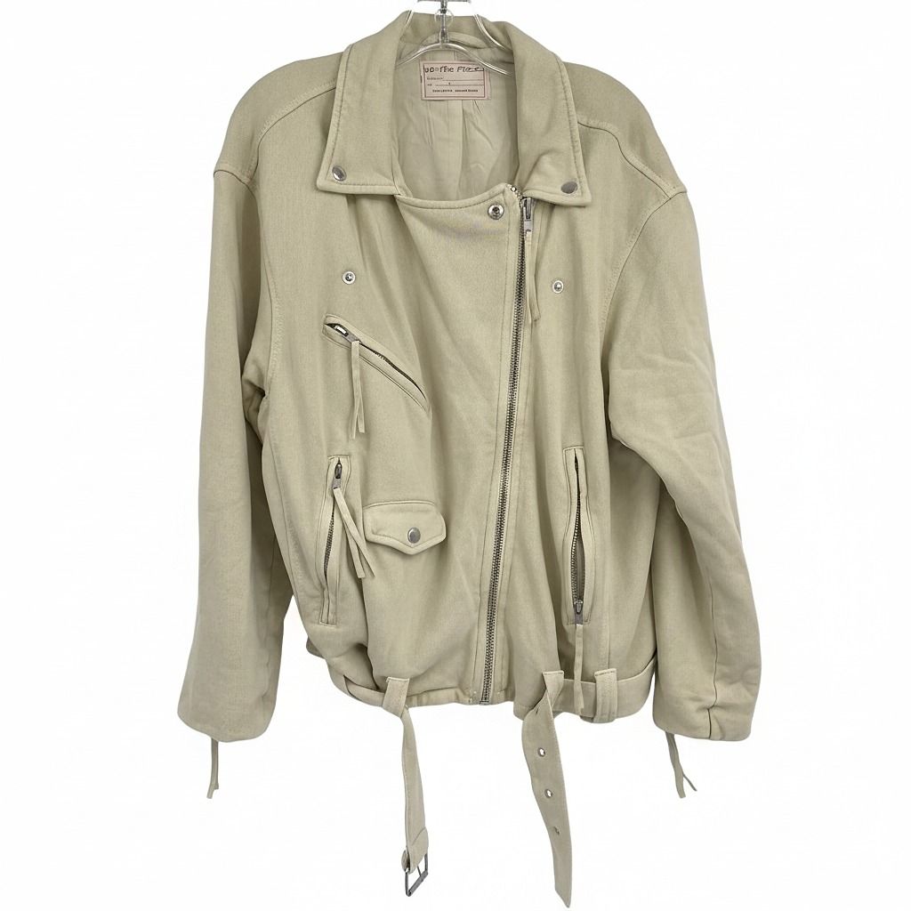 Free People Beige Moto Jacket
